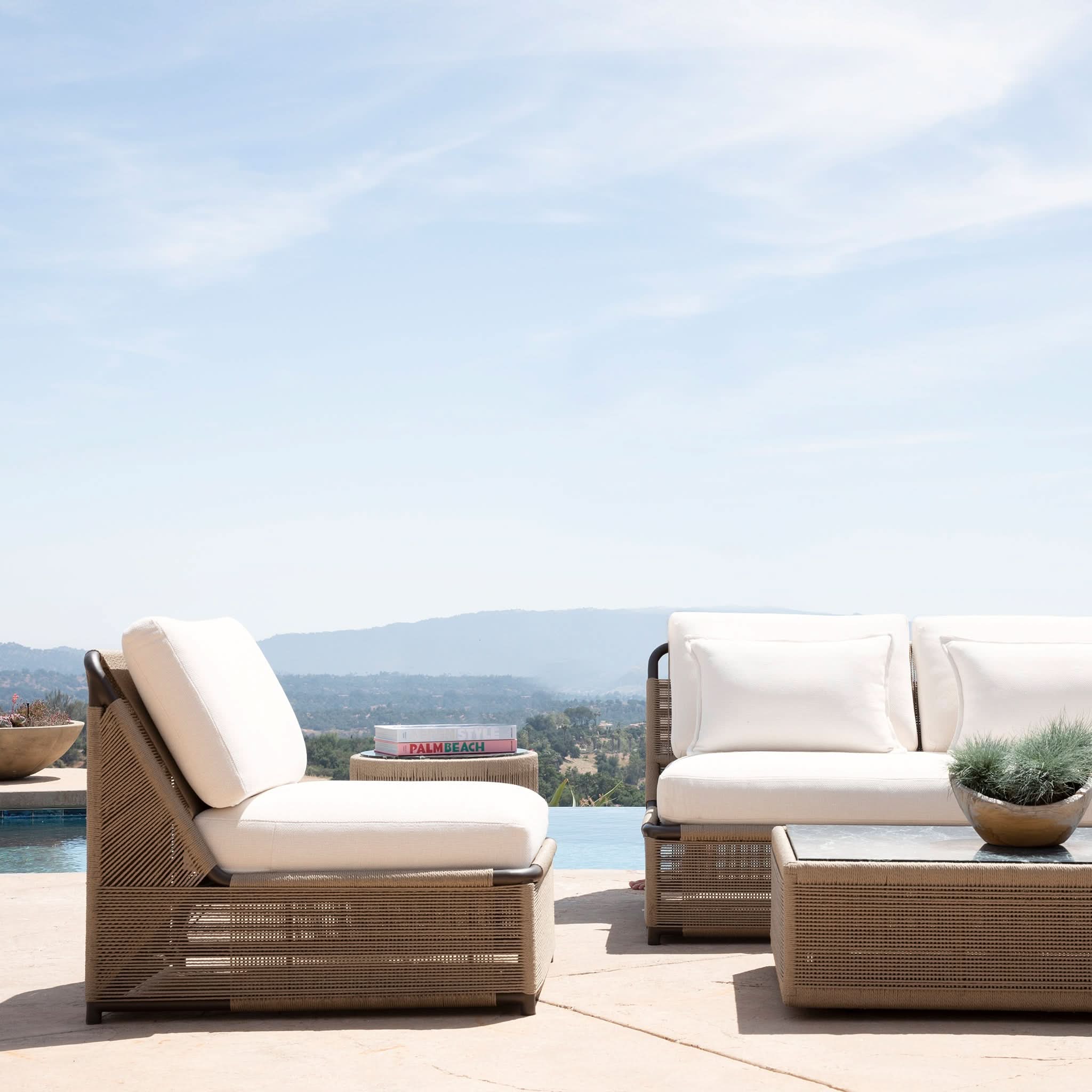 Comfortable Formentera Easy Chair - Modern Lounge Chair for Living Room, Bedroom, or Patio - Soft Fabric Upholstery with Sturdy Wooden Legs - Perfect for Relaxing, Reading, or Napping