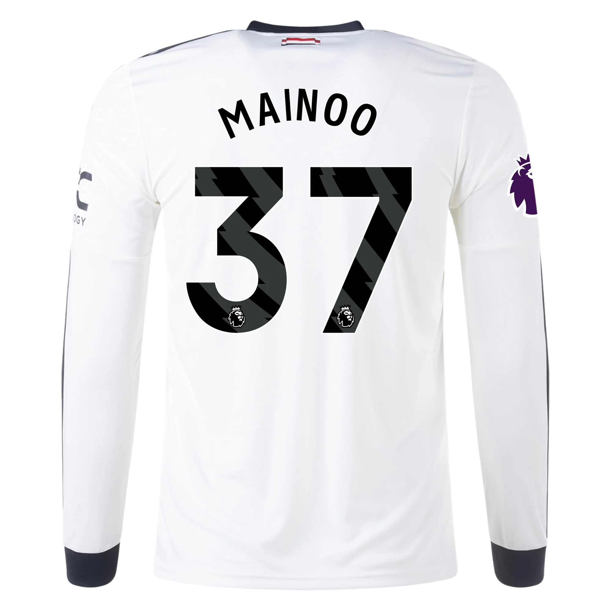 Adidas Manchester United Kobbie Mainoo Third Long Sleeve Jersey with EPL Patch 2024-2025 - Off White | Authentic Football Shirt for Fans & Match Day Wear