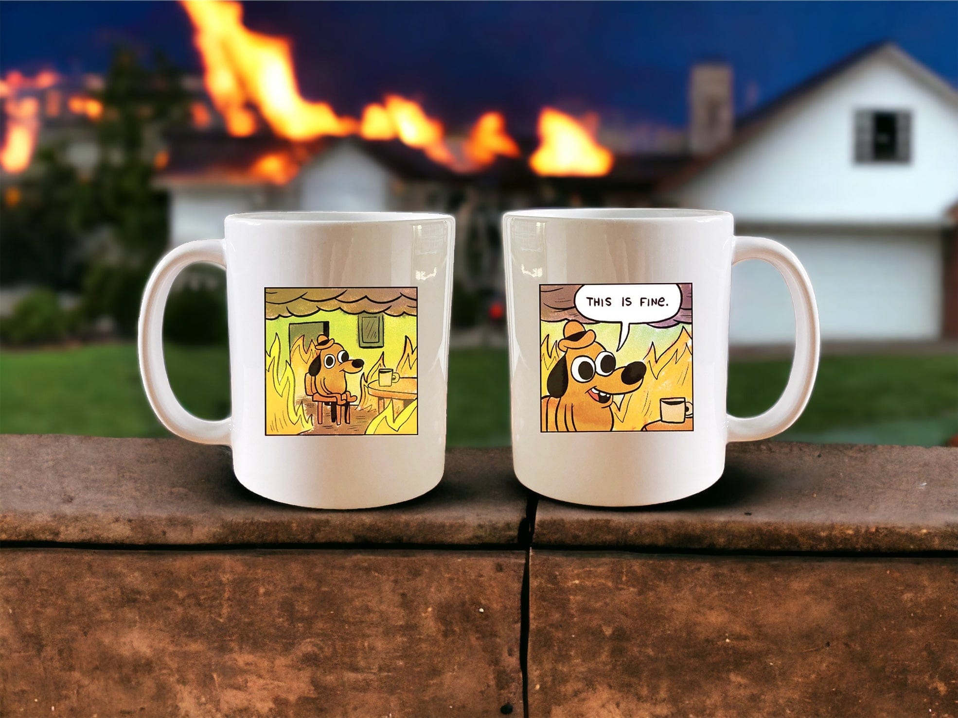 This is Fine Meme Coffee Mug - Funny Internet Meme Ceramic Cup for Coffee, Tea & Hot Drinks - Perfect for Office, Home & Gifts