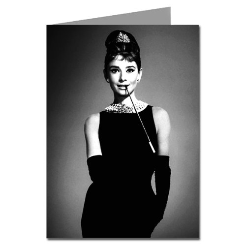 Audrey Hepburn Greeting Card - Breakfast at Tiffany's Style for Fans & Collectors