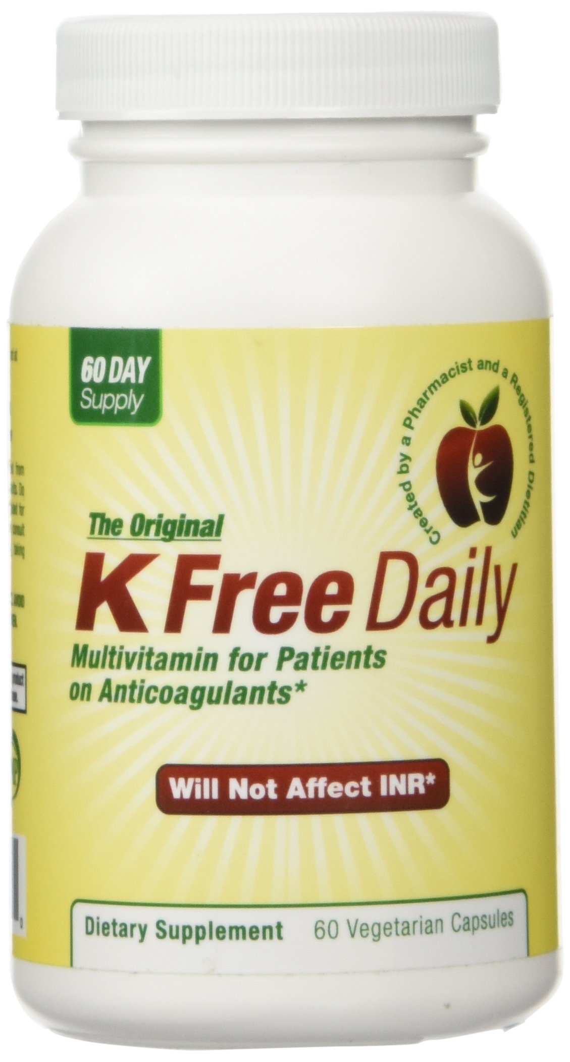 Multivitamin Without Vitamin K - 60 Capsules for Blood Thinner Users | 2 Month Supply for Daily Health