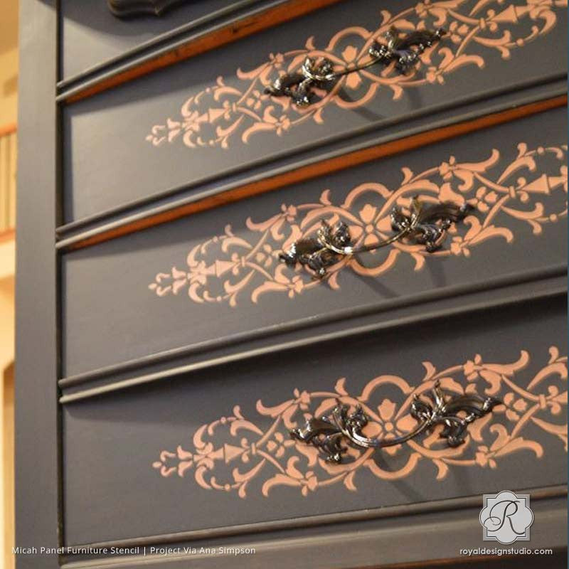 Micah Classic Panel & Furniture Stencil - DIY Woodworking Decorative Patterns for Cabinets, Walls, and Home Decor Projects | Perfect for Crafting, Upcycling, and Interior Design