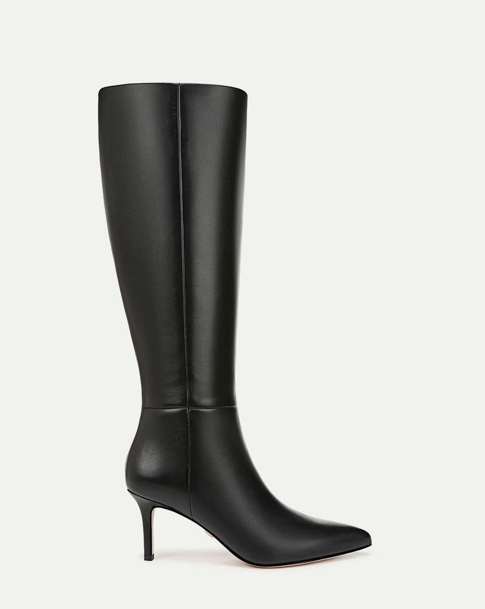 Lisa Genuine Leather Mid Heel Knee High Boots for Women - Stylish & Comfortable Winter Riding Boots for Office, Dating & Night Out