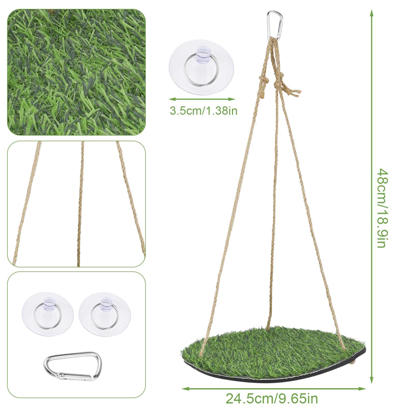 Bearded Dragon Hammock - Green Reptile Bed with Artificial Turf for Lizards, Iguanas & Snakes - Comfortable Sleeping & Lounging Accessory for Terrariums & Enclosures - Perfect for Basking, Relaxing & Climbing