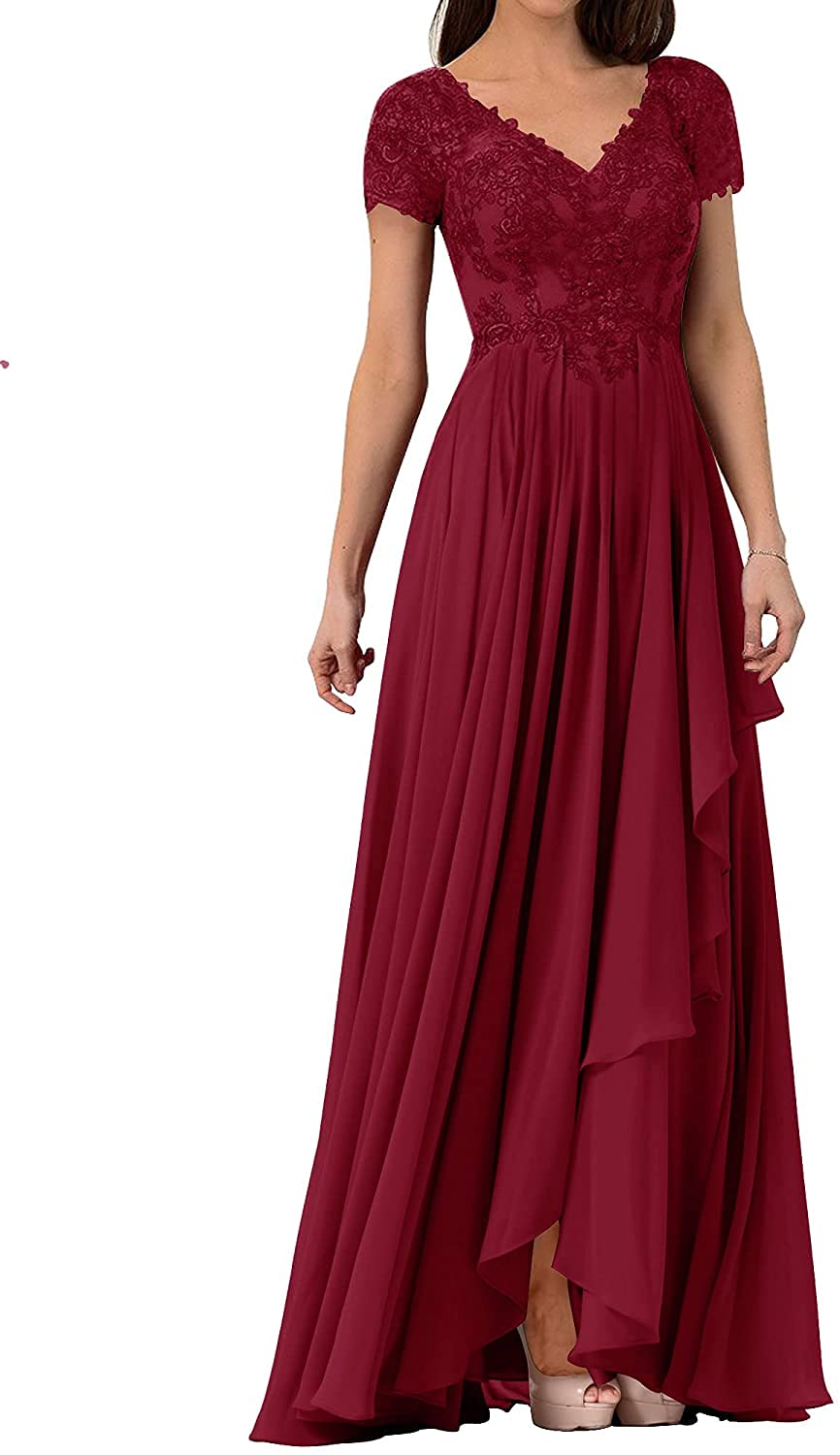 Elegant Mother of The Bride Dresses - Lace Wedding Guest Gowns for Women, Chiffon Evening Dress with V-Neck for Formal Occasions | Perfect for Weddings, Receptions, and Special Events