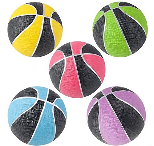 7 Inch Neon Black Mini Basketball Mix - Pack of 50 for Indoor/Outdoor Games, Party Favors & Sports Decor | DollarItemDirect