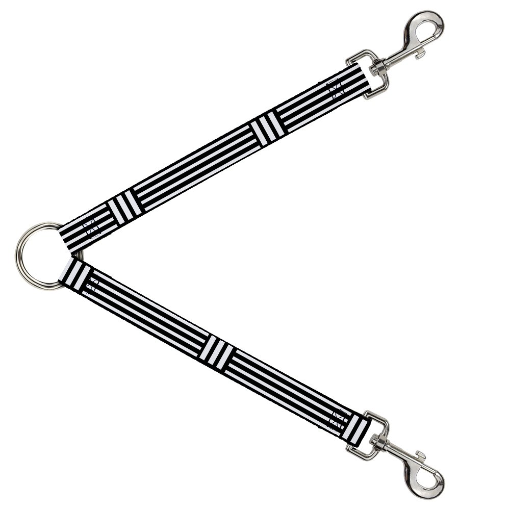 Durable Dog Leash Splitter - 1 Foot Long, 1 Inch Wide with Stripe Blocks in Black & White | Perfect for Walking Multiple Dogs, Training Sessions & Outdoor Adventures