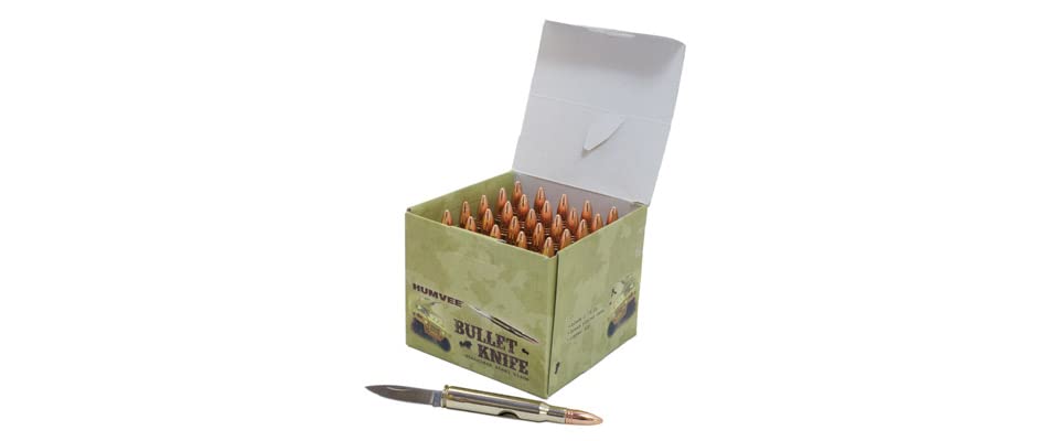 HUMVEE Bullet Knife Set - 25 Pack Tactical Knives for Outdoor Survival, Camping & EDC | Retail Display Box for Stores & Shops