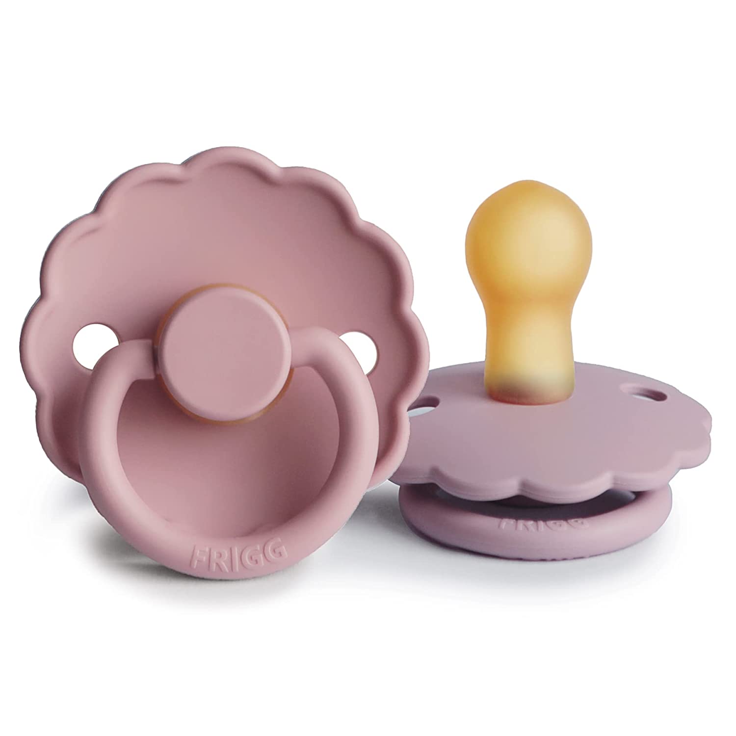Natural Rubber Pacifier for Babies - 2 Pack (Baby Pink & Soft Lilac) | BPA-Free, Orthodontic Nipples for Newborns & Infants | Perfect for Soothing, Teething & Sleep Time