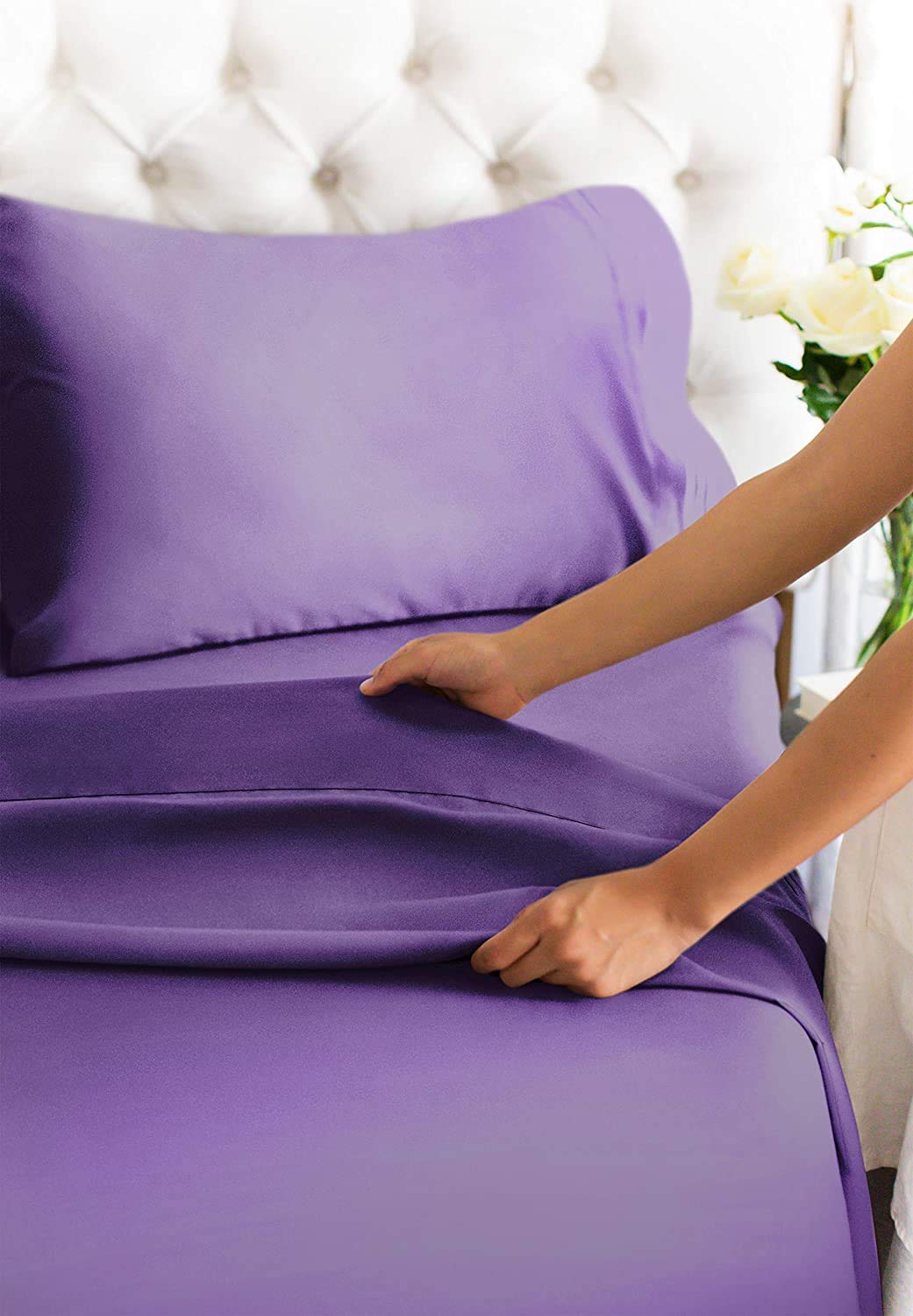 5-Piece 100% Cotton Split Queen Bed Sheet Set - 800 Thread Count Ultra Soft & Breathable for Adjustable Beds, Deep Pocket Fits Up to 14