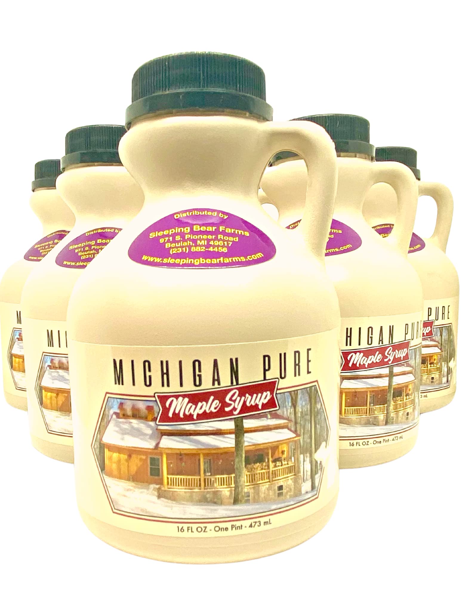 Pure Maple Syrup 16 oz (Pint) - Grade A, All Natural, No Preservatives - Case of 12 Bottles - Perfect for Pancakes, Waffles, Yogurt & Baking