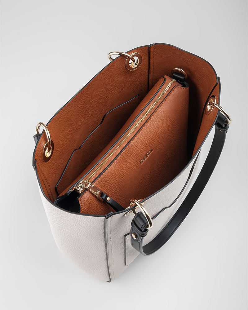 4 in 1 Reversible Tote Bag, Crossbody Purse & Zippered Wallet - Stylish Convertible Handbag for Women, Work, Travel & Everyday Use