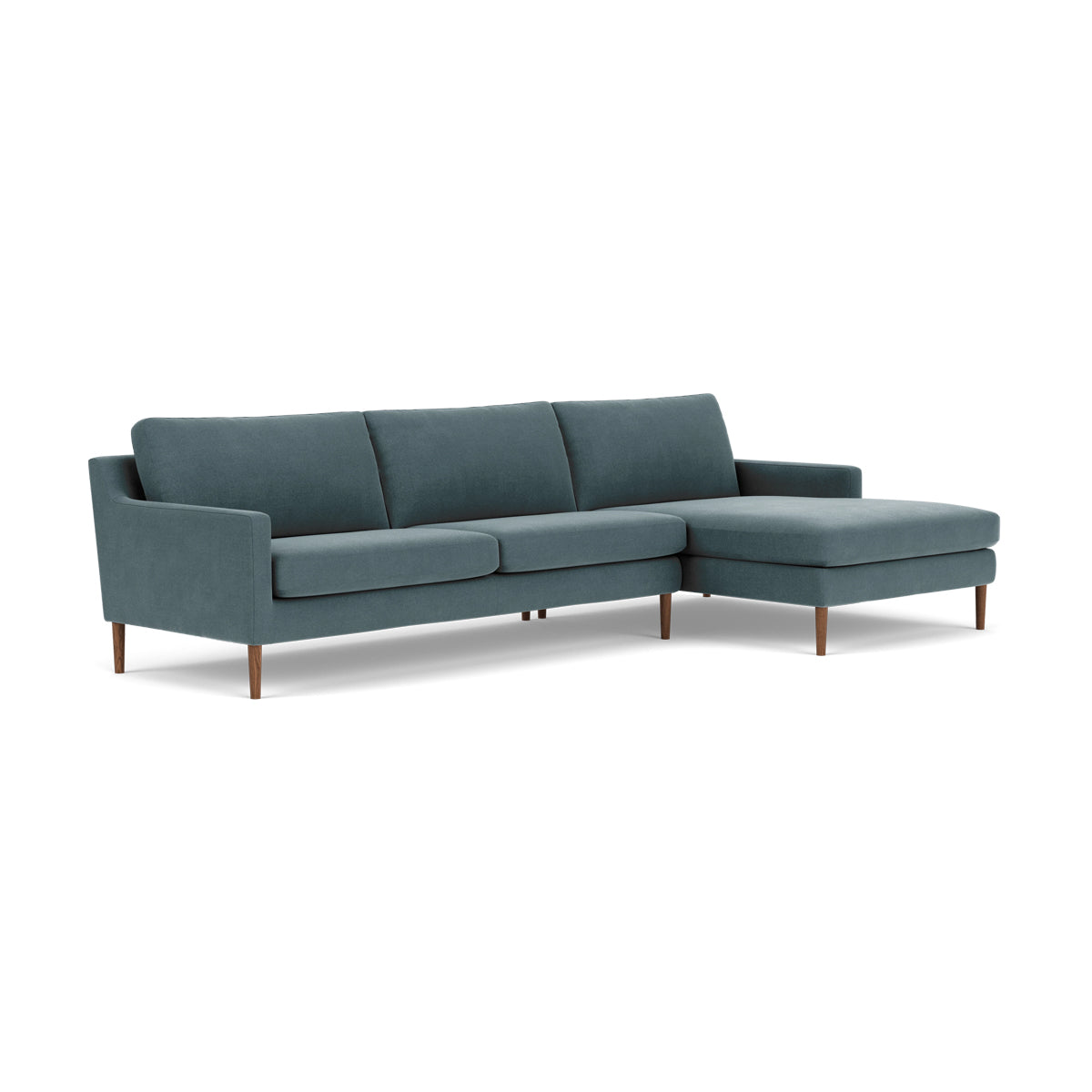 Astha Fabric Right Chaise Sofa - Modern Upholstered Sectional Couch for Living Room, Lounge & Small Spaces
