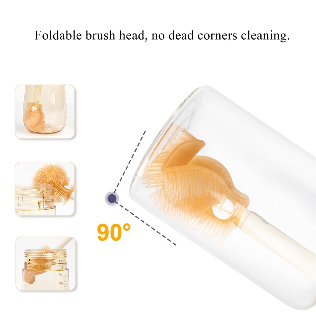 Travel Baby Bottle Cleaning Brush Set - Silicone Bottle Brush, Nipple Brush, Straw Cleaner with Soap Dispenser & Storage Box | Portable Baby Bottle Cleaner Kit for Travel, Home & On-the-Go (Purple) | Perfect for Diaper Bags, Daycare & Family Trips