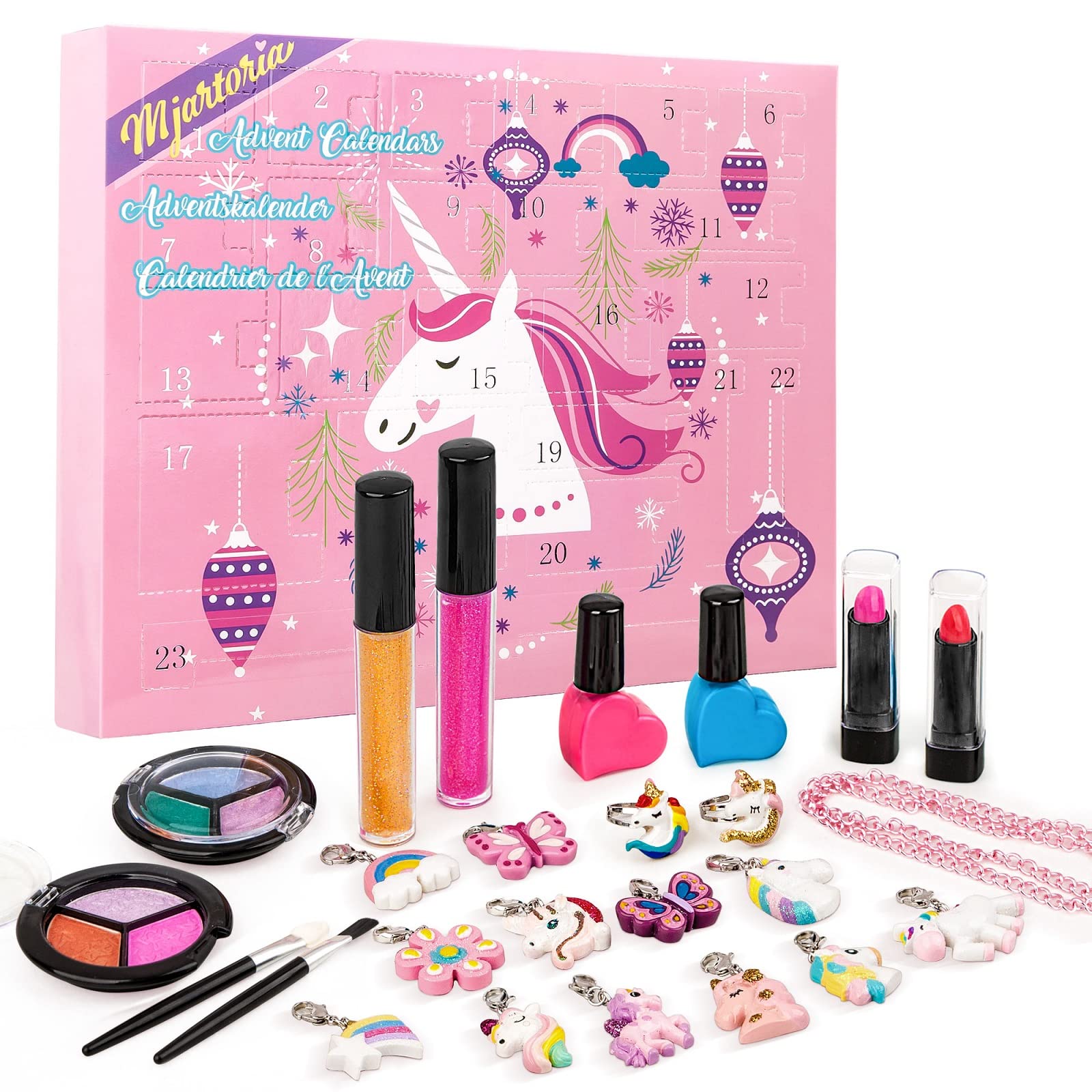 MJartoria 2024 Makeup Advent Calendar - Beauty Lipstick & Butterfly Jewelry Gifts for Women & Teens - Perfect for Christmas & Birthdays