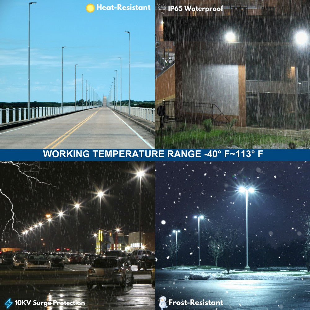 Vela III LED Parking Lot Light 310W/280W/260W/240W Selectable with 3 CCT Options | 120-277V | Up to 46,600 Lumens | Type III | 1000W Equivalent | Ideal for Commercial Parking Lots, Warehouses & Outdoor Security Lighting