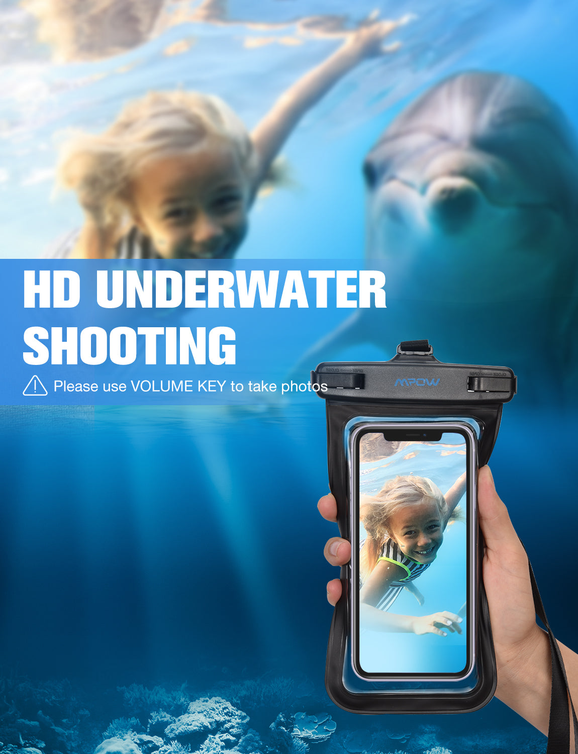 MPOW PA085B Waterproof Phone Pouch - IPX8 Certified Dry Bag for Swimming, Beach & Outdoor Activities - Universal Waterproof Case for iPhone 15/14/13, Samsung Galaxy S23/S22 & More Smartphones