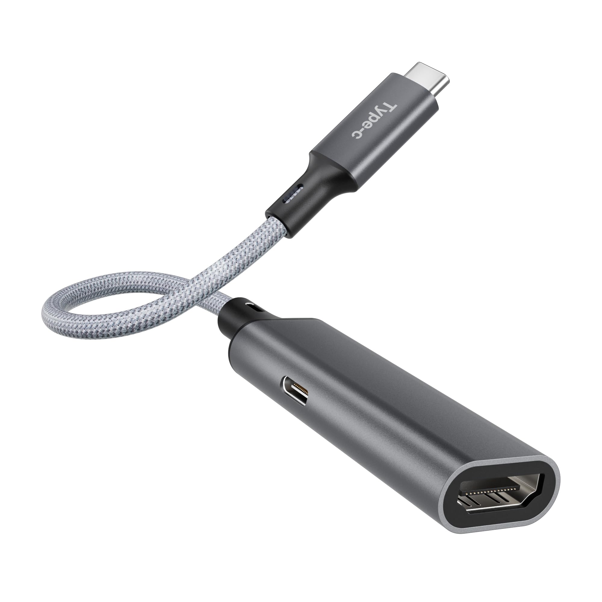 RUXELY USB C to HDMI Adapter with 100W PD Charging - 4K@60Hz Thunderbolt 3 to HDMI Converter for MacBook, iPad Pro, iPhone 16/15, Galaxy S24 - Ideal for Home Office, Gaming & Presentations