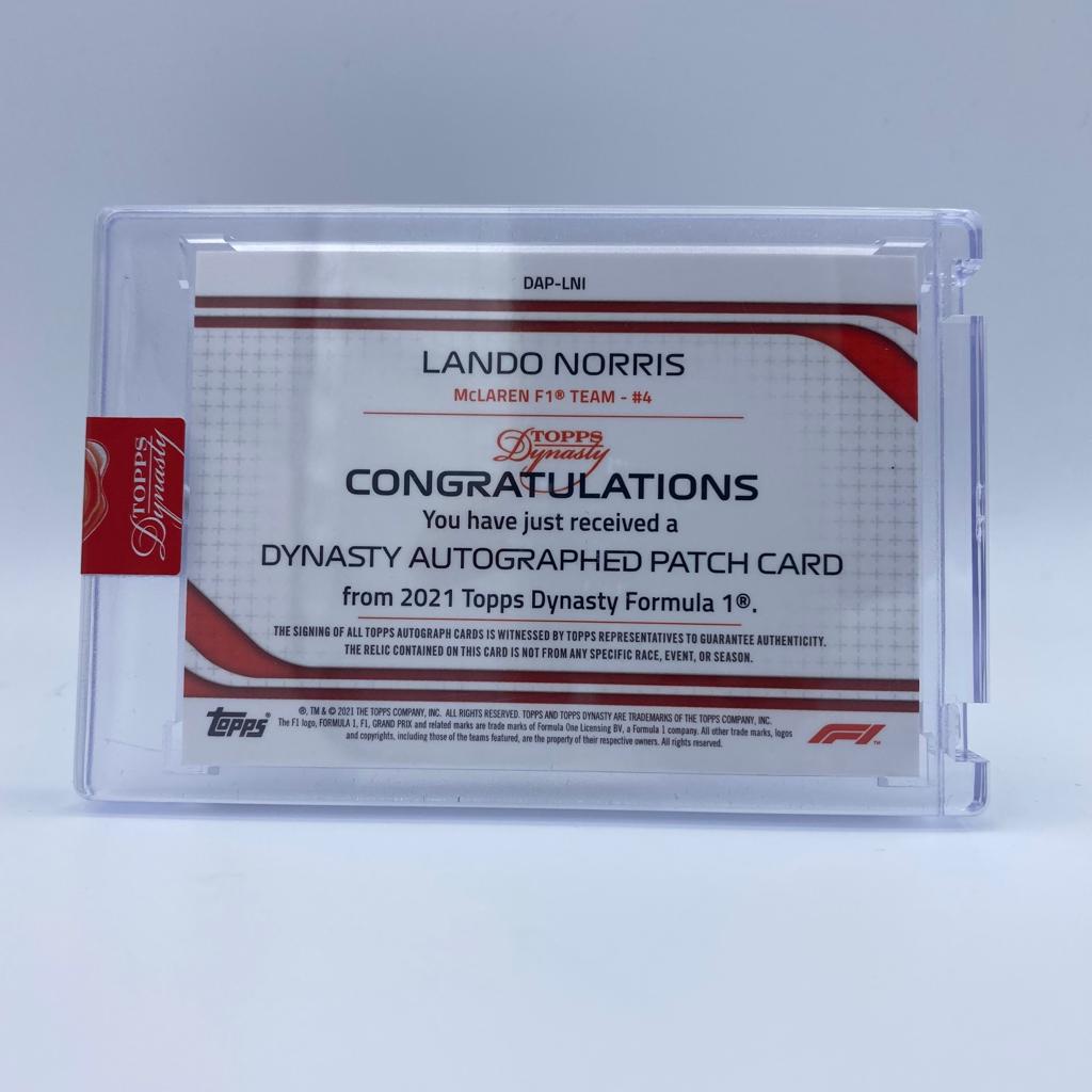 2021 Lando Norris Dynasty Autograph Patch #DAP-LNI - 5/5 Red Limited Edition - F1 Racing Collectible for Display & Investment