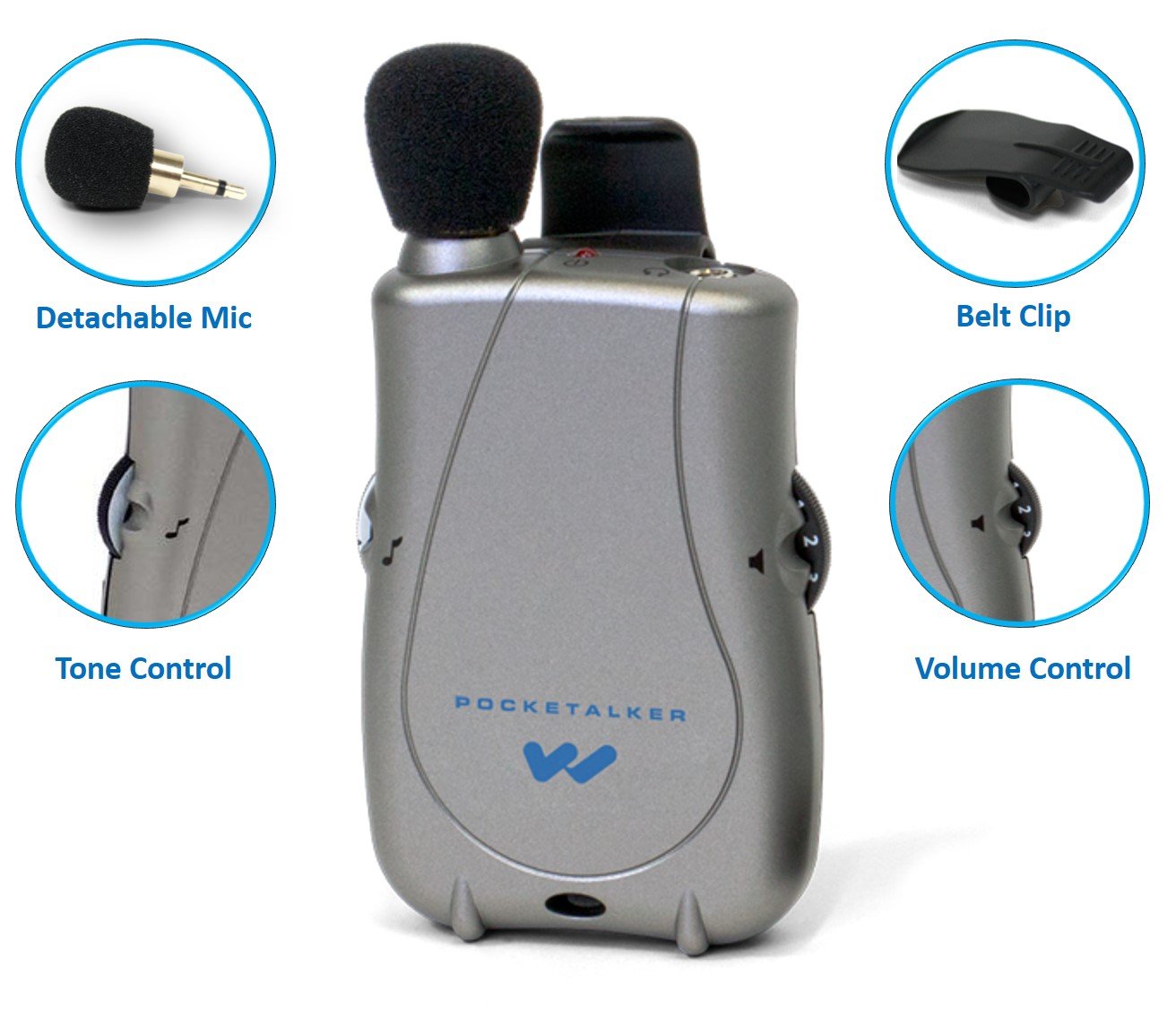 Williams Sound PockeTalker Ultra Duo Personal Sound Amplifier with Headphones & Earbuds - Includes 1 Year Battery Supply - Ideal for Hearing Assistance in Conversations, TV Watching & Lectures