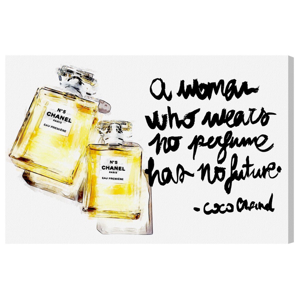 Oliver Gal Artist Co. 'Perfume in Future' Fashion Wall Art Canvas Print - 30x20 Inches Black & Yellow Modern Home Decor - Perfect for Living Room, Bedroom or Office Wall Decoration