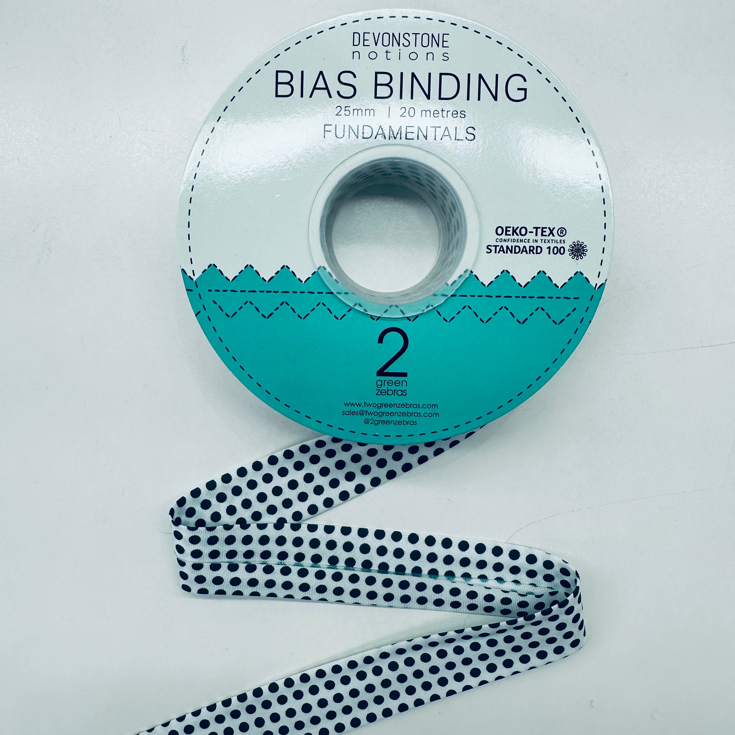 25mm/1 Inch Bias Binding Tape - DVBB3022 Wheelie Bin Dot Pattern for Sewing, Quilting & DIY Crafts - Perfect for Edging, Trimming & Home Decor Projects