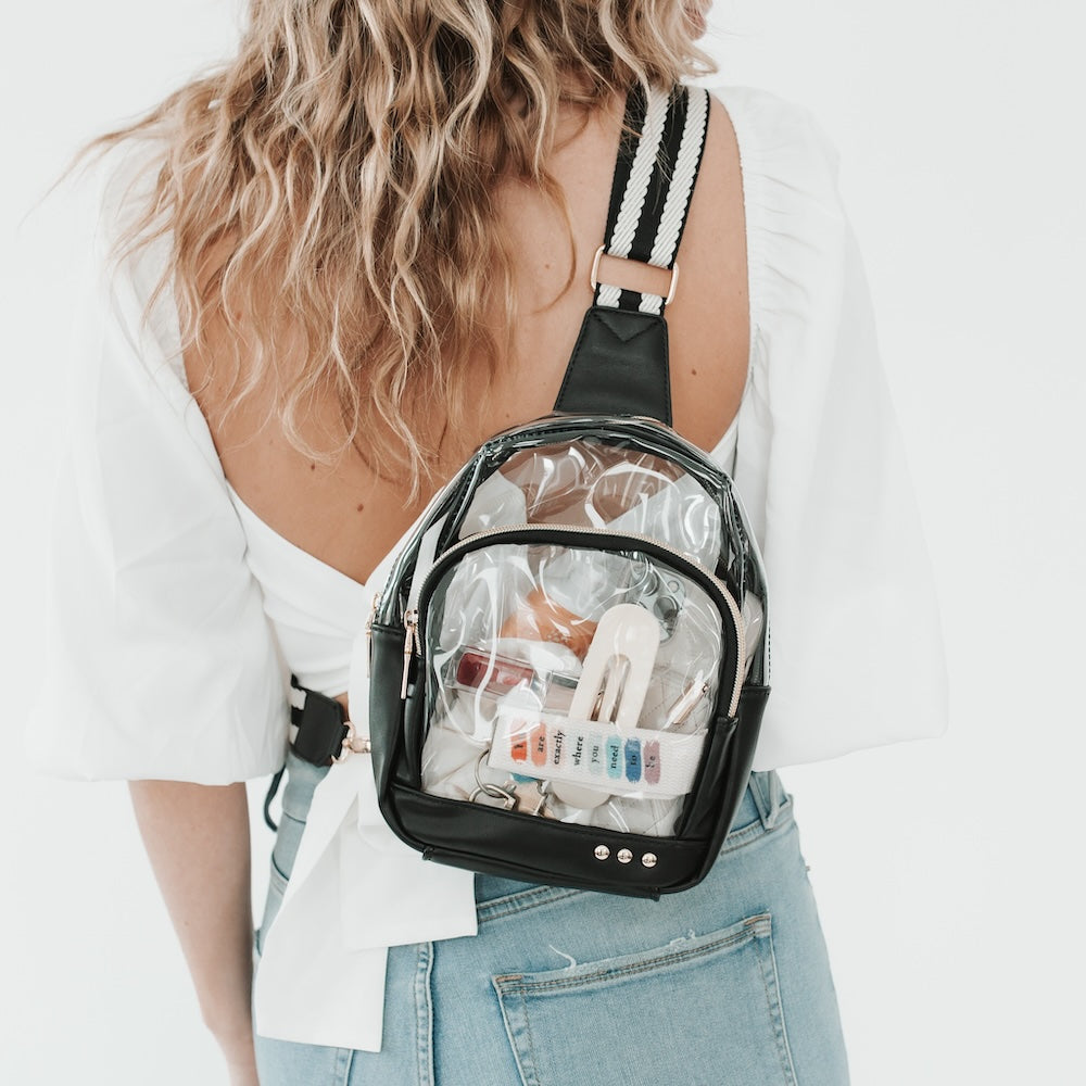 Swift Stadium Clear Sling Bag - Waterproof Crossbody Bag for Concerts, Sports Events & Travel - Hands-Free Clear Fanny Pack for Security Check & Outdoor Adventures