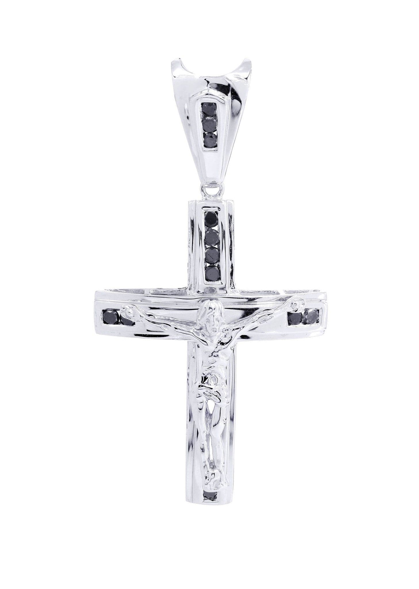 0.33 Carat Diamond Cross Pendant Necklace - 4.28 Grams | 14K White Gold Religious Jewelry for Women | Perfect for Baptism, First Communion & Everyday Wear