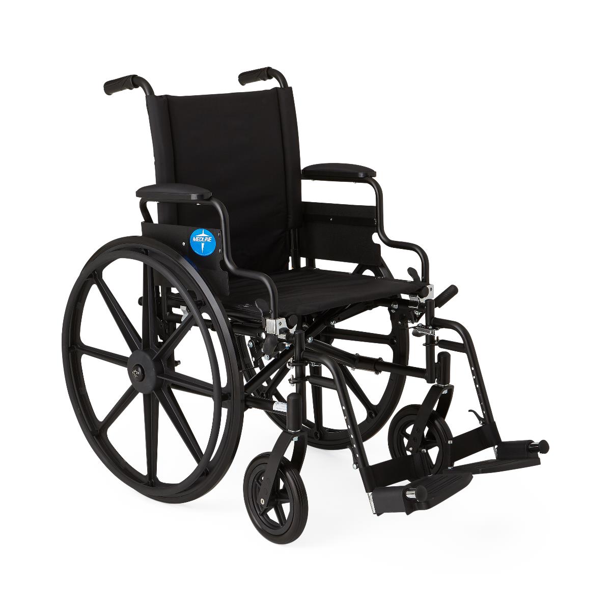Excel K4 Wheelchair with Removable Desk Length Arms - 18 Inch Black - Lightweight Transport Chair for Home, Office & Travel Use