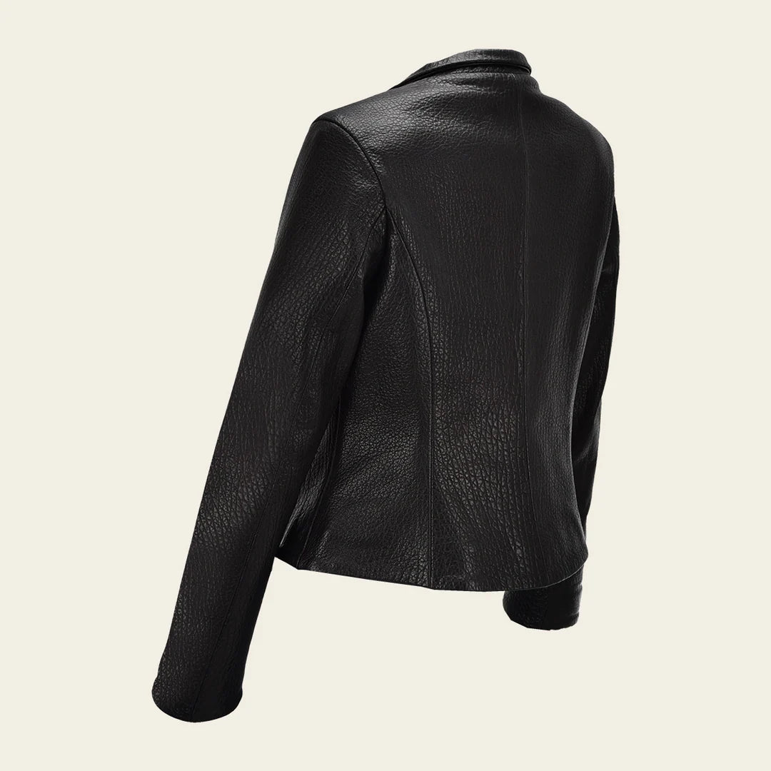 Cuadra Black Leather Jacket for Women - Stylish M280BOB Casual Fashion Dress | Perfect for Outings, Parties & Everyday Wear