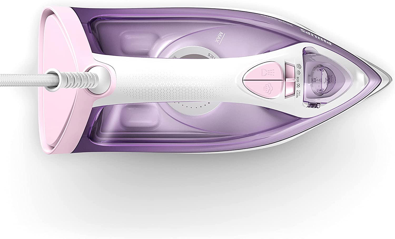 Philips 3000 Series Steam Iron - DST3010/39 | Pink | 1700W Powerful Steam | Anti-Calc | Self-Cleaning | Perfect for Clothes, Linens & Home Fabric Care