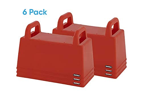 Superio Snow Brick Maker Kit - Build Igloos, Forts & Snow Blocks - Outdoor Winter & Sand Castle Toys for Kids & Adults - Perfect for Snow Play, Beach & Sandbox Activities (Red, 6-Pack)