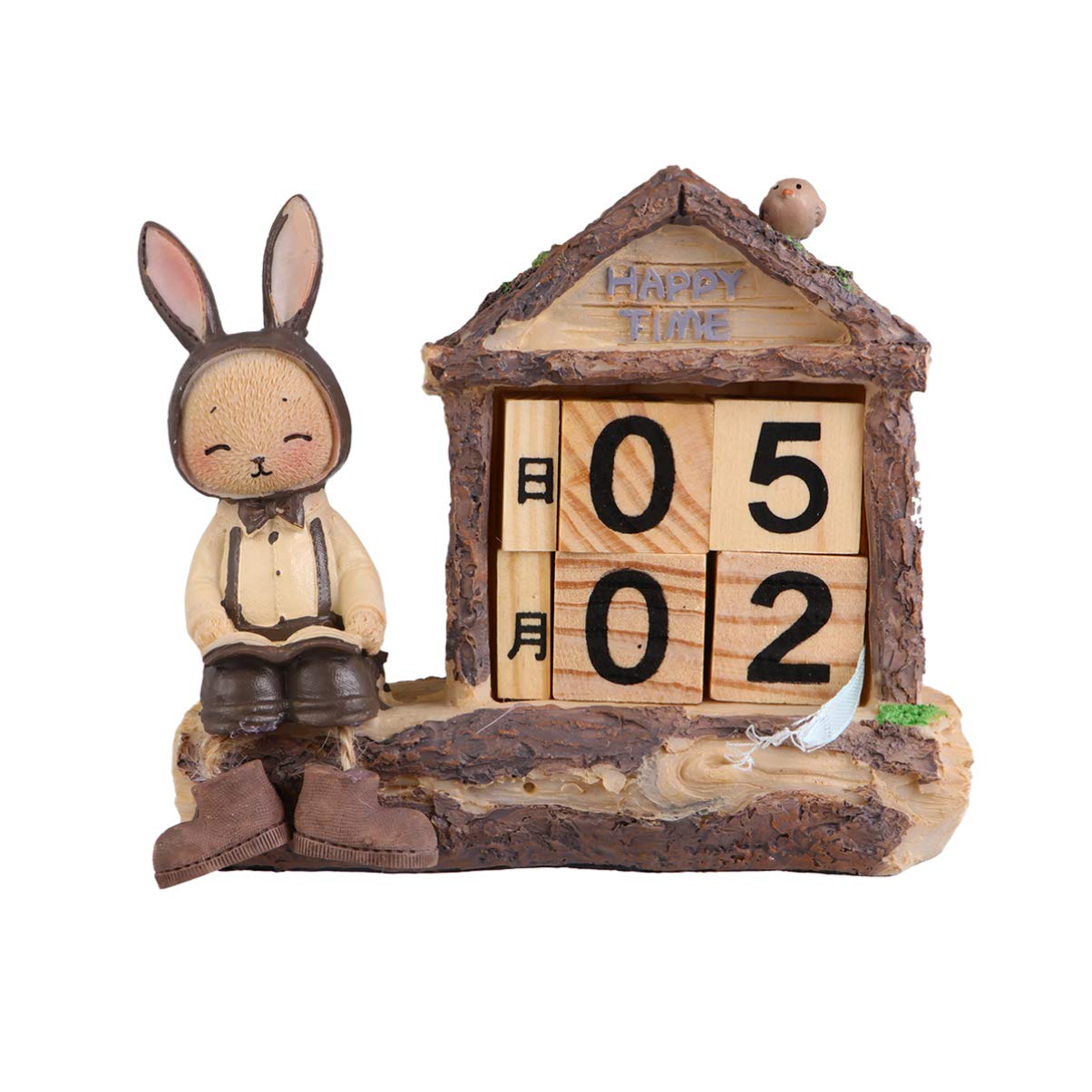 Vintage Wooden Perpetual Desk Calendar Block - Rustic Home & Office Decor for Daily Planning & Organization