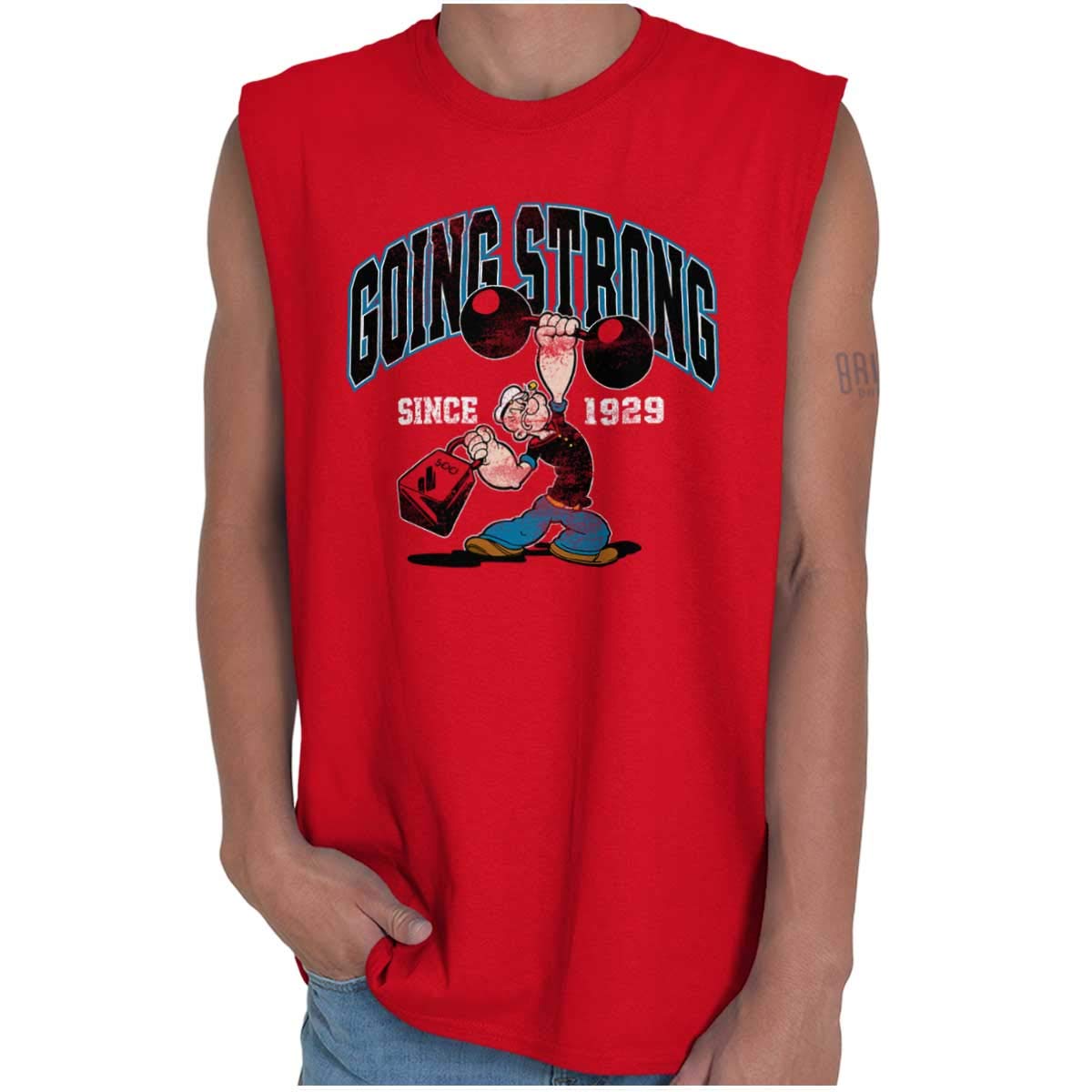 Brisco Brands Popeye Gym Tank Top for Men & Women - Vintage 1929 Design - Perfect for Workouts, Fitness & Casual Wear