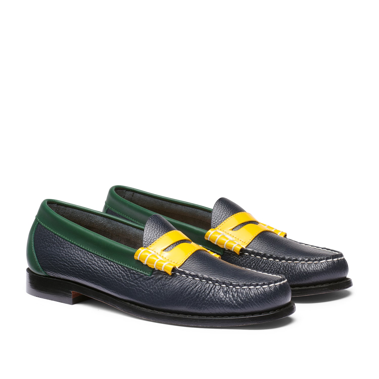 G.H. Bass Men's Larson Tricolor Boat Shoes in Navy - Classic Comfortable Loafers for Casual Wear, Sailing & Outdoor Activities