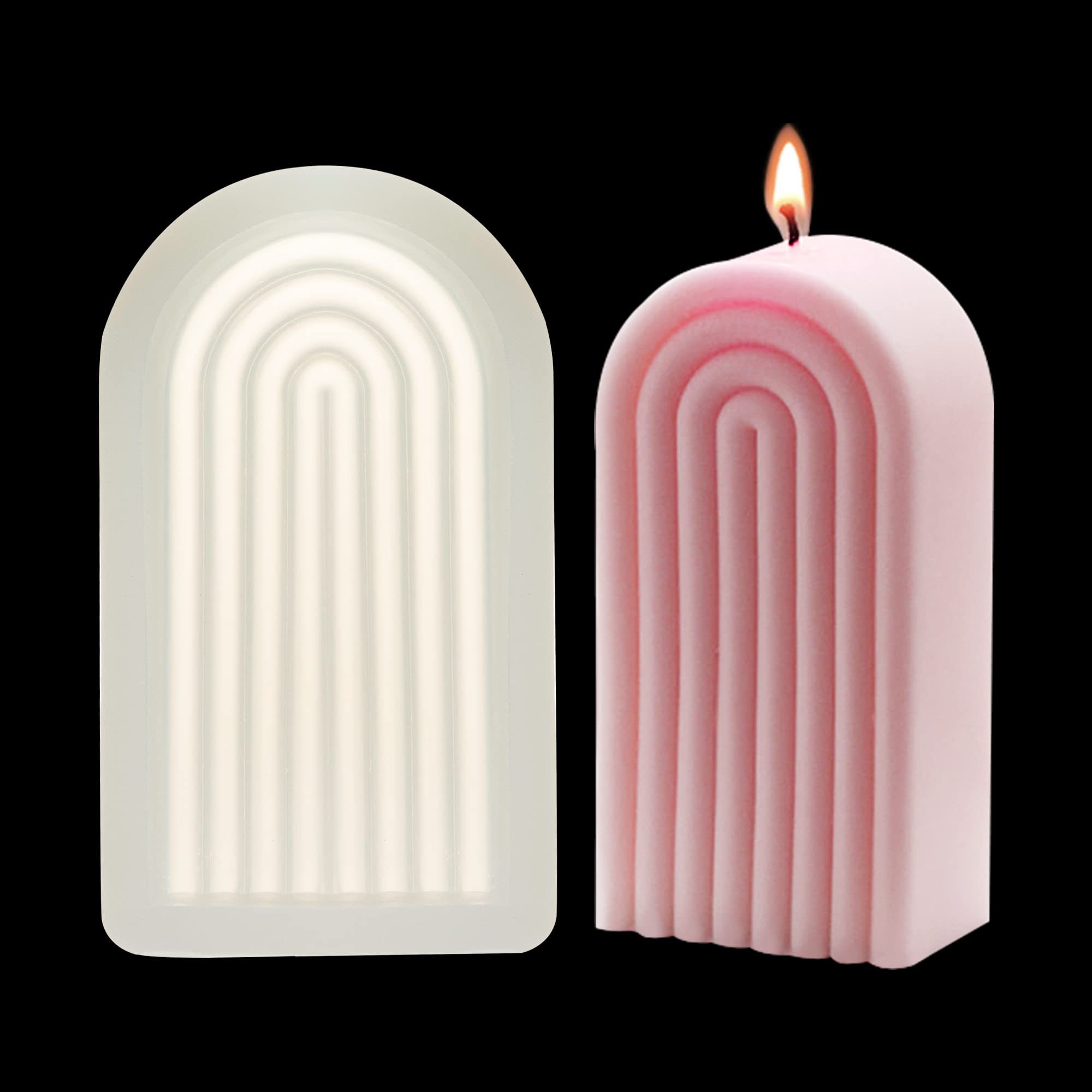RONRONS Silicone Candle Molds for Candle Making - Christmas Pillar Candle Molds, Reusable & Flexible Candle Soap Molds for DIY, Home Decor, Gifts, Wedding & Holiday Crafts