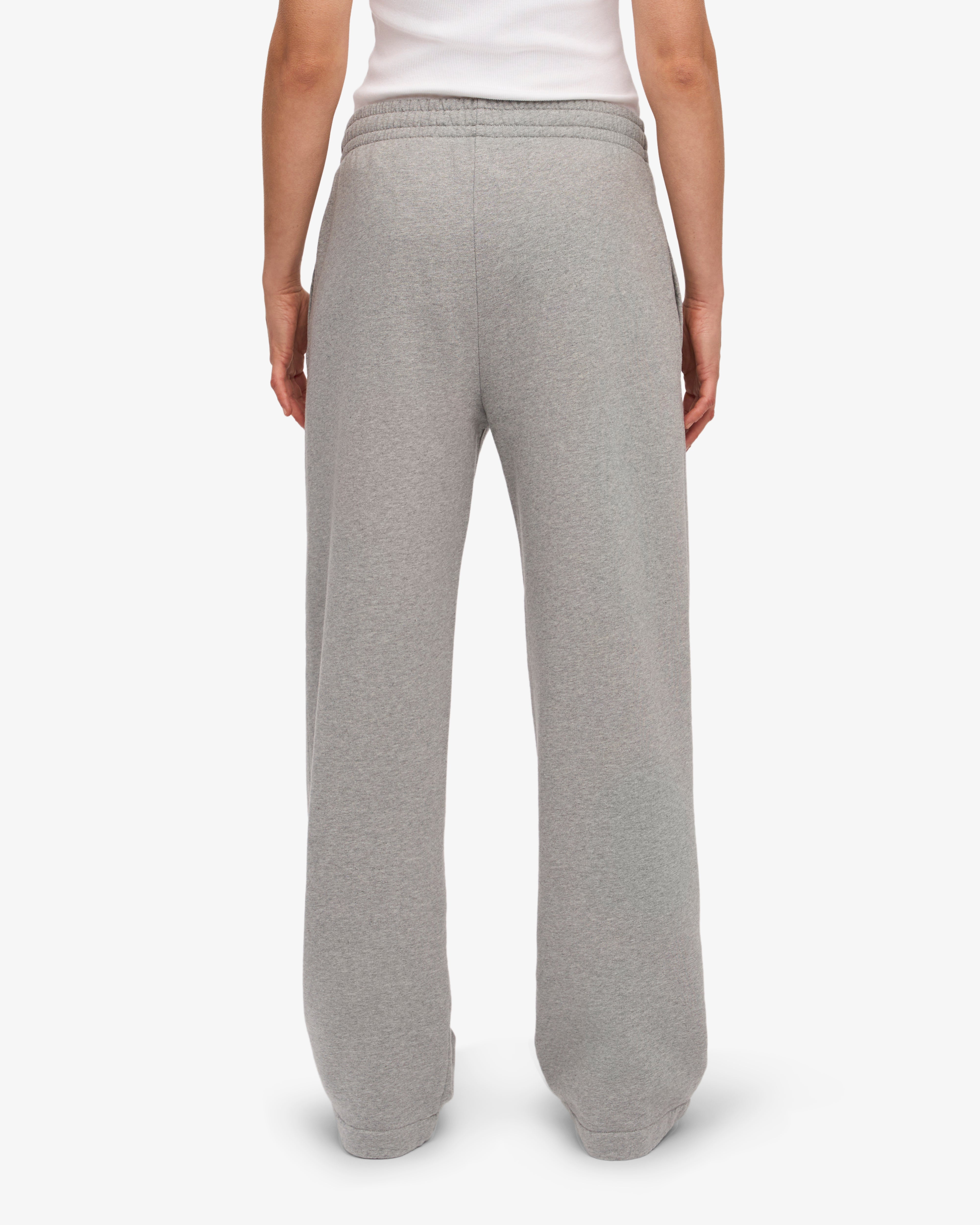 Organic Straight Leg Sweatpants for Women - Soft Heather Grey Cotton Joggers - Lounge, Yoga & Casual Wear