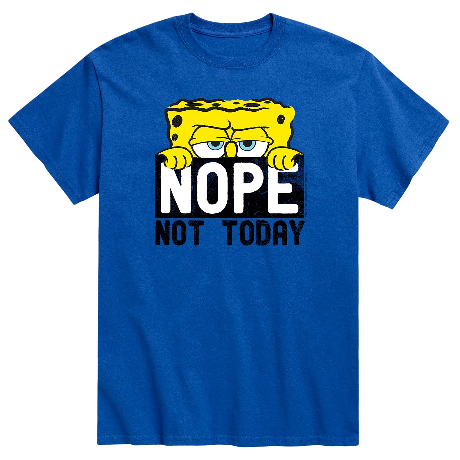 Spongebob Squarepants 'Not Today' Graphic T-Shirt for Men - Soft Cotton Short Sleeve Tee - Casual Wear, Cosplay & Funny Gift for Fans
