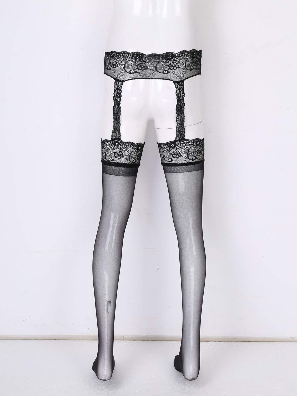 Sexy Fishnet Elastic High Waist Stockings for Women - Sheer Lingerie Garter Belt Suspender Pantyhose - Perfect for Valentine's Day, Bridal, Boudoir & Cosplay Outfits