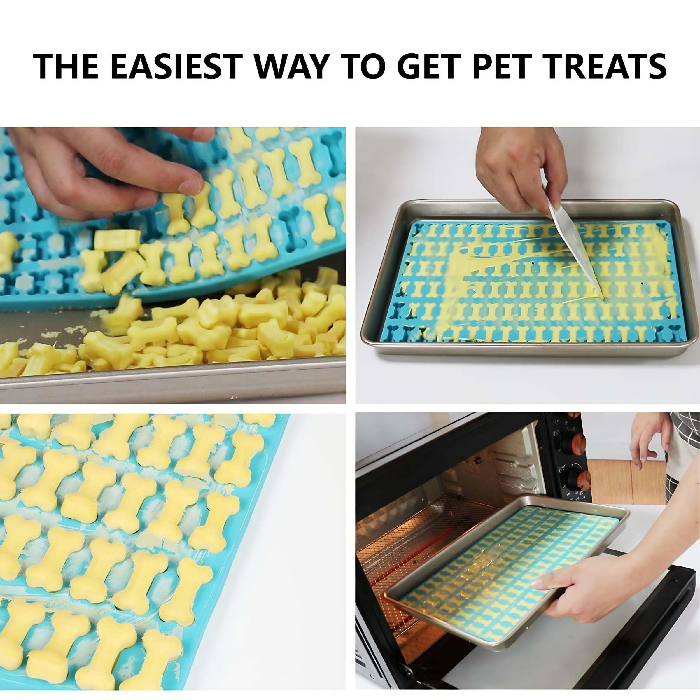 Premium Silicone Dog Treat Molds Set - Heart & Bone Shapes for Homemade Candy, Chocolate, Dog Biscuits | Non-Stick Baking Molds with Scraper | Perfect for DIY Pet Treats, Party Favors & Gift Making