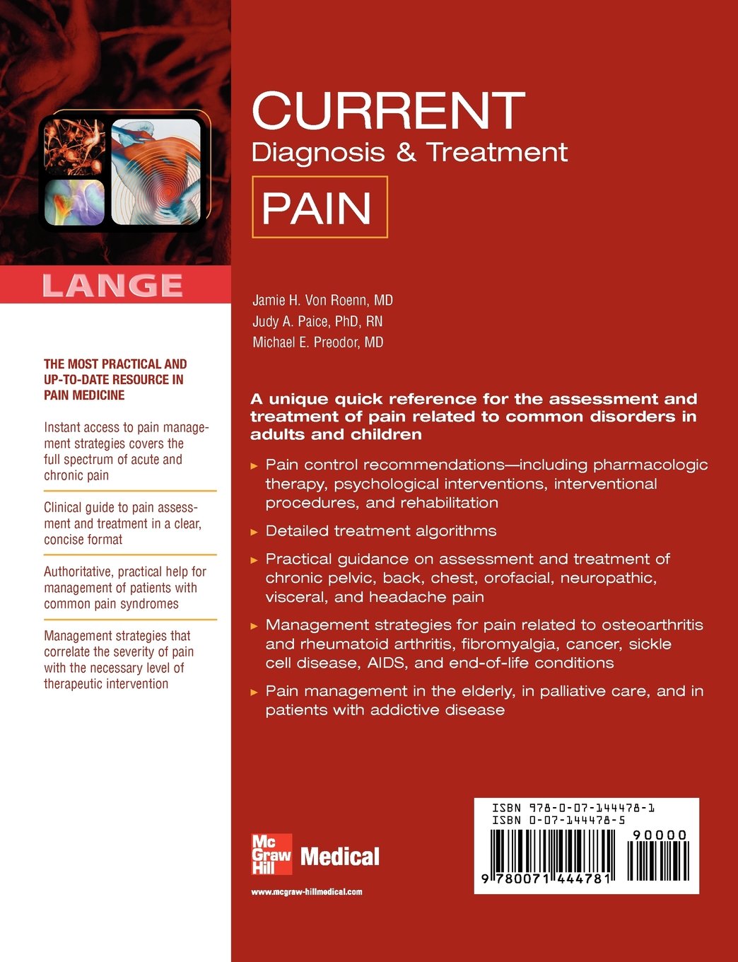 LANGE CURRENT Series: Diagnosis & Treatment of Pain - Comprehensive Medical Guide for Physicians & Healthcare Professionals | Ideal for Clinical Practice & Medical Education
