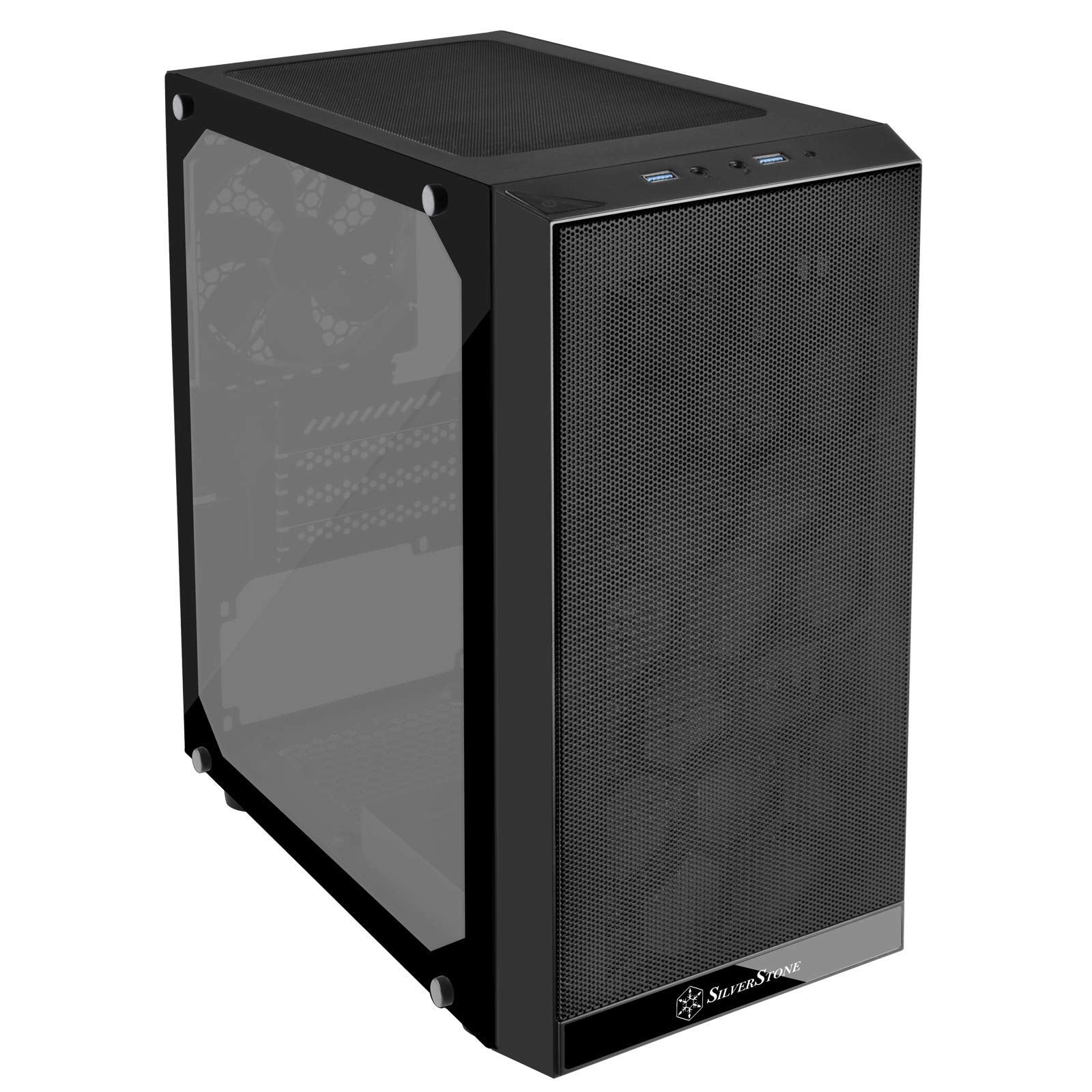 SilverStone Technology PS15 PRO Micro-ATX PC Case - Compact Tower Chassis with Excellent Airflow & Cooling Performance, Tempered Glass Side Panel (SST-PS15B-PRO) - Perfect for Gaming Rigs, Home Office & Small Form Factor Builds