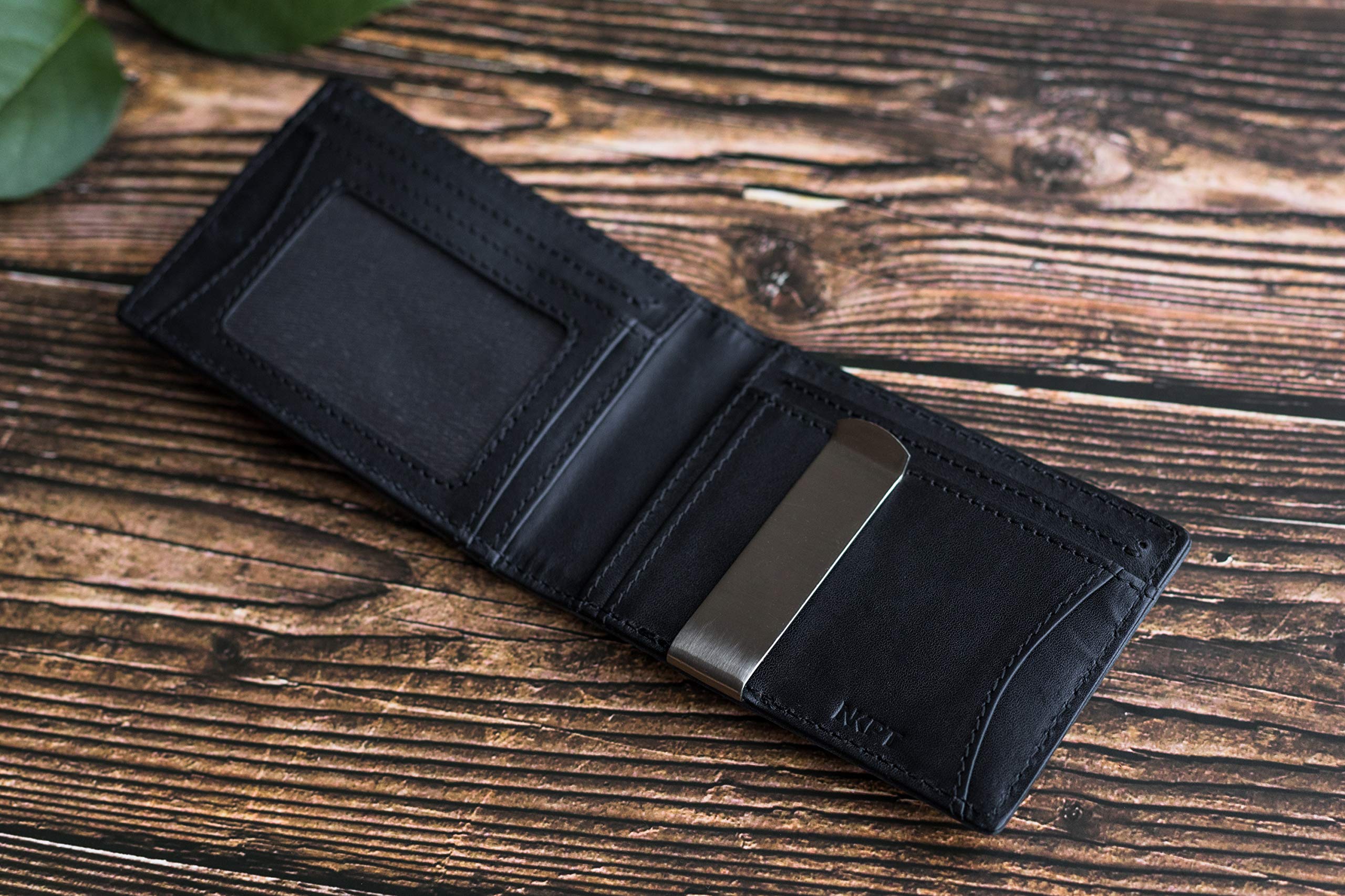 Premium RFID Blocking Leather Money Clip Wallet for Men - Secure Credit Cards & Cash - Stylish Slim Bifold Design for Everyday Use & Travel