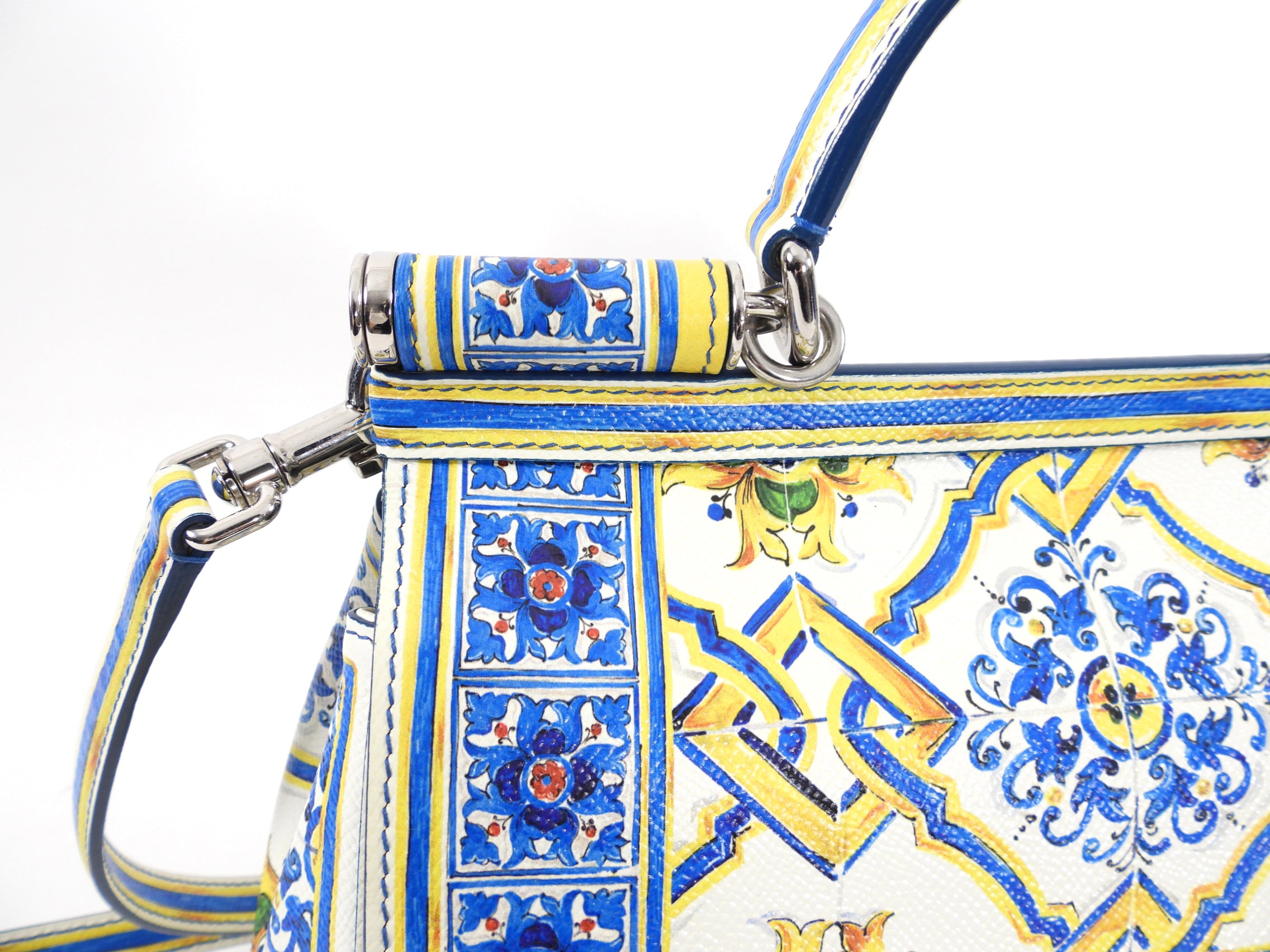 Dolce & Gabbana Medium Miss Sicily Majolica Tile Shoulder Bag - Elegant Italian Designer Handbag for Women, Perfect for Parties, Weddings & Special Occasions