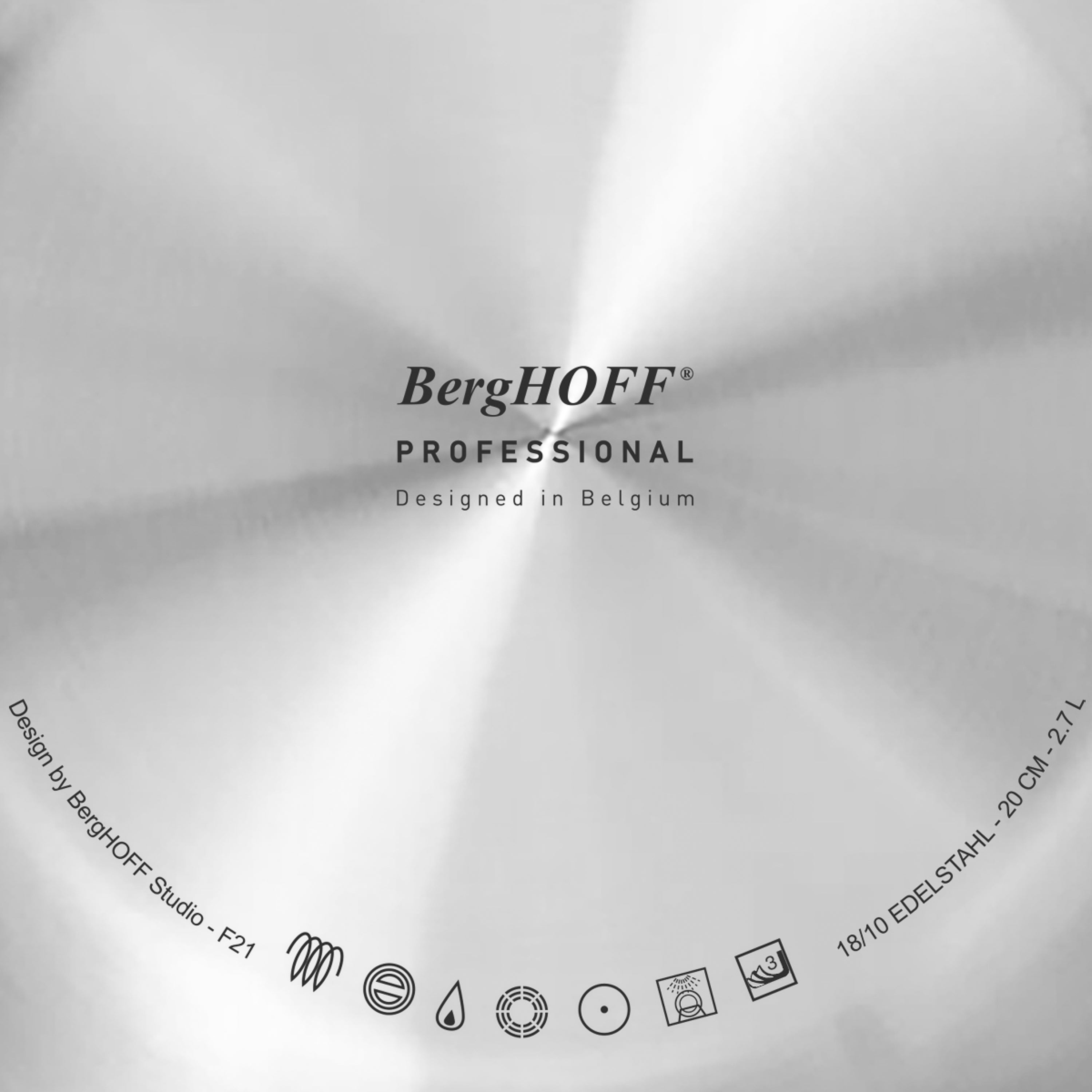 BergHOFF Professional Tri-Ply 18/10 Stainless Steel 8-Inch Fry Pan - Nonstick Skillet for Searing, Frying & Sauteing - Perfect for Gas, Electric & Induction Cooktops
