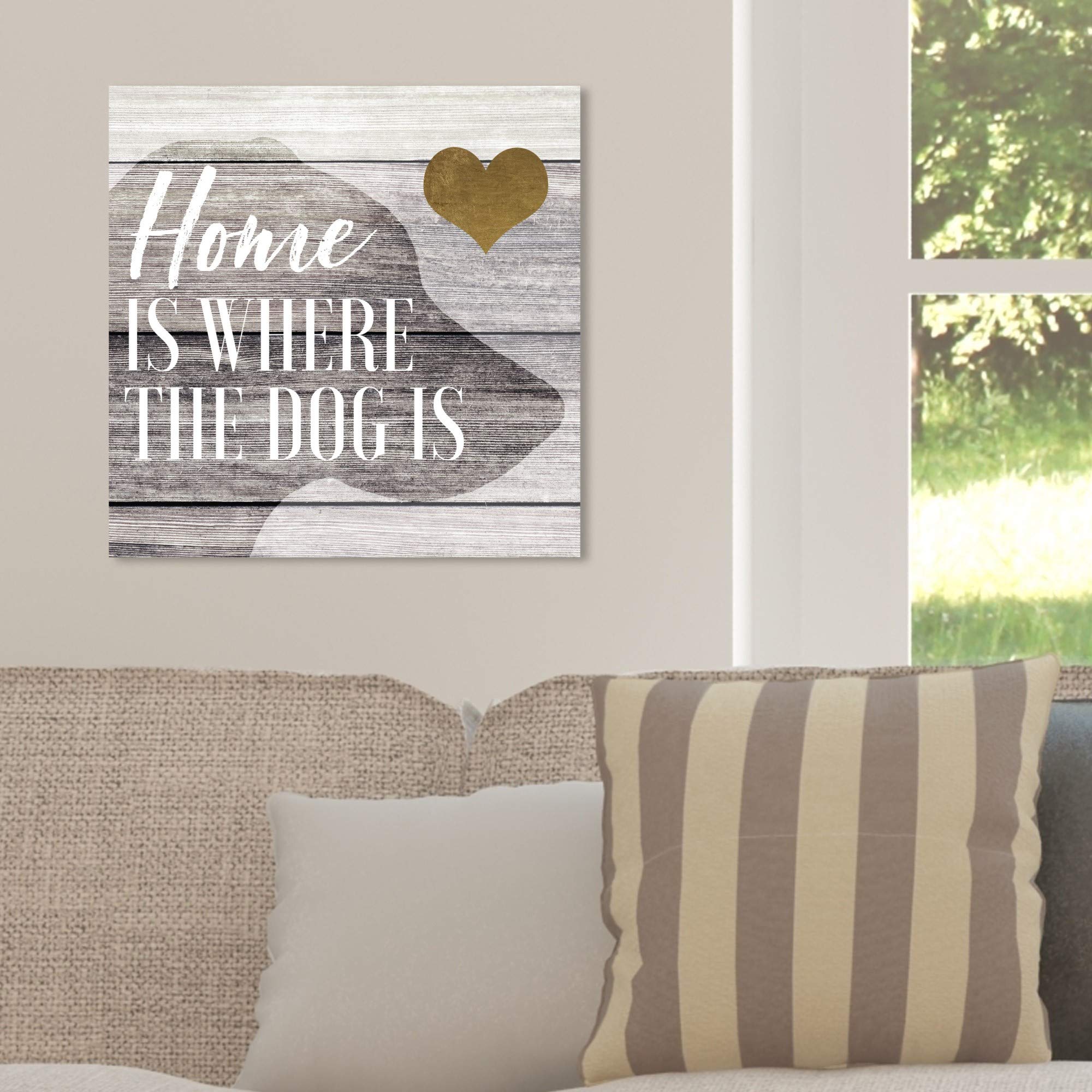 Oliver Gal Artist Co. Dog Lover Wall Art Canvas Print - 20x20 Inch Typography Quote Home Decor in Brown & Gold | Perfect for Living Room, Bedroom & Pet-Themed Spaces