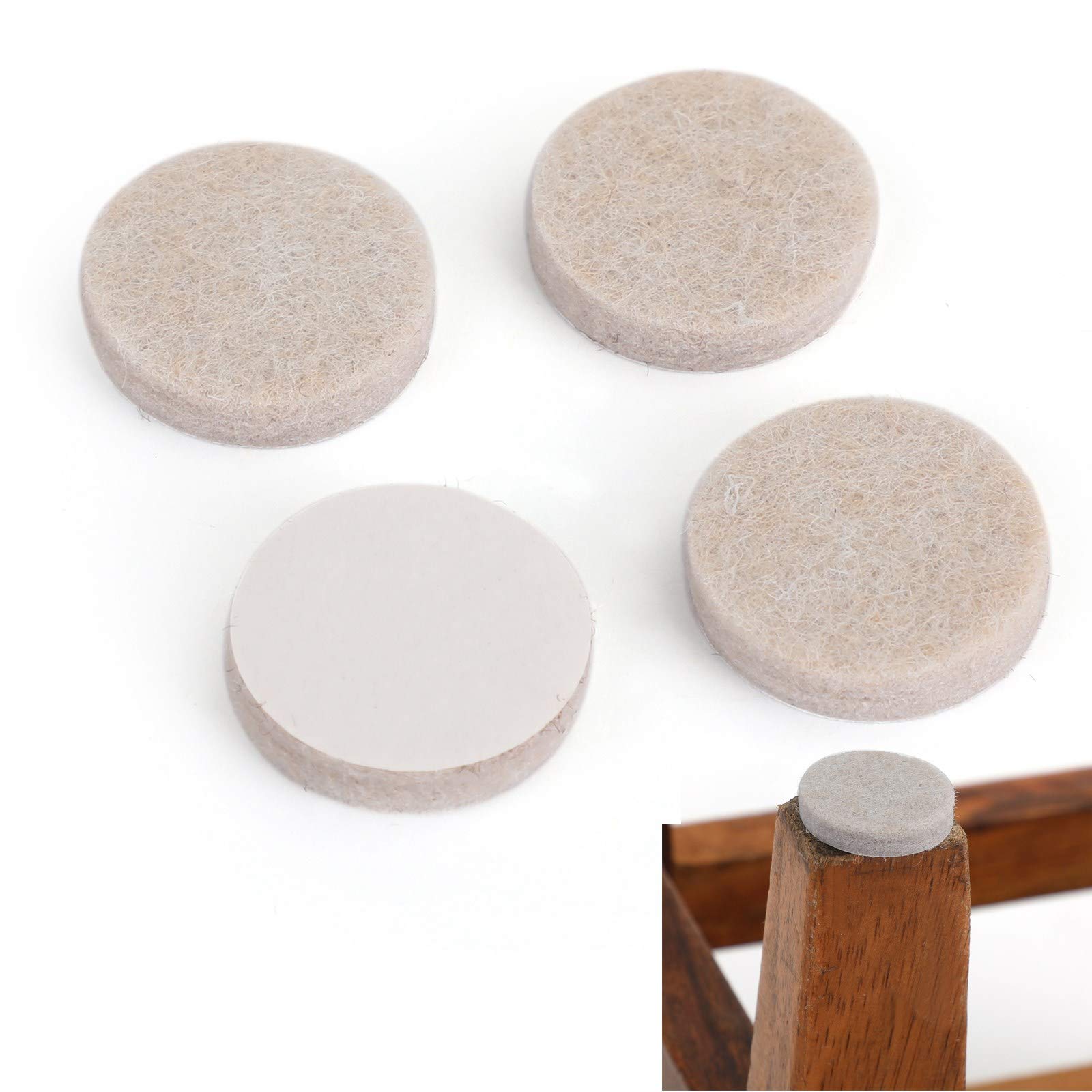 Artudatech 1 Inch Beige Self-Adhesive Furniture Felt Pads - 160 Pieces for Hardwood Floors, Chairs & Tables - Protect Floors from Scratches & Noise