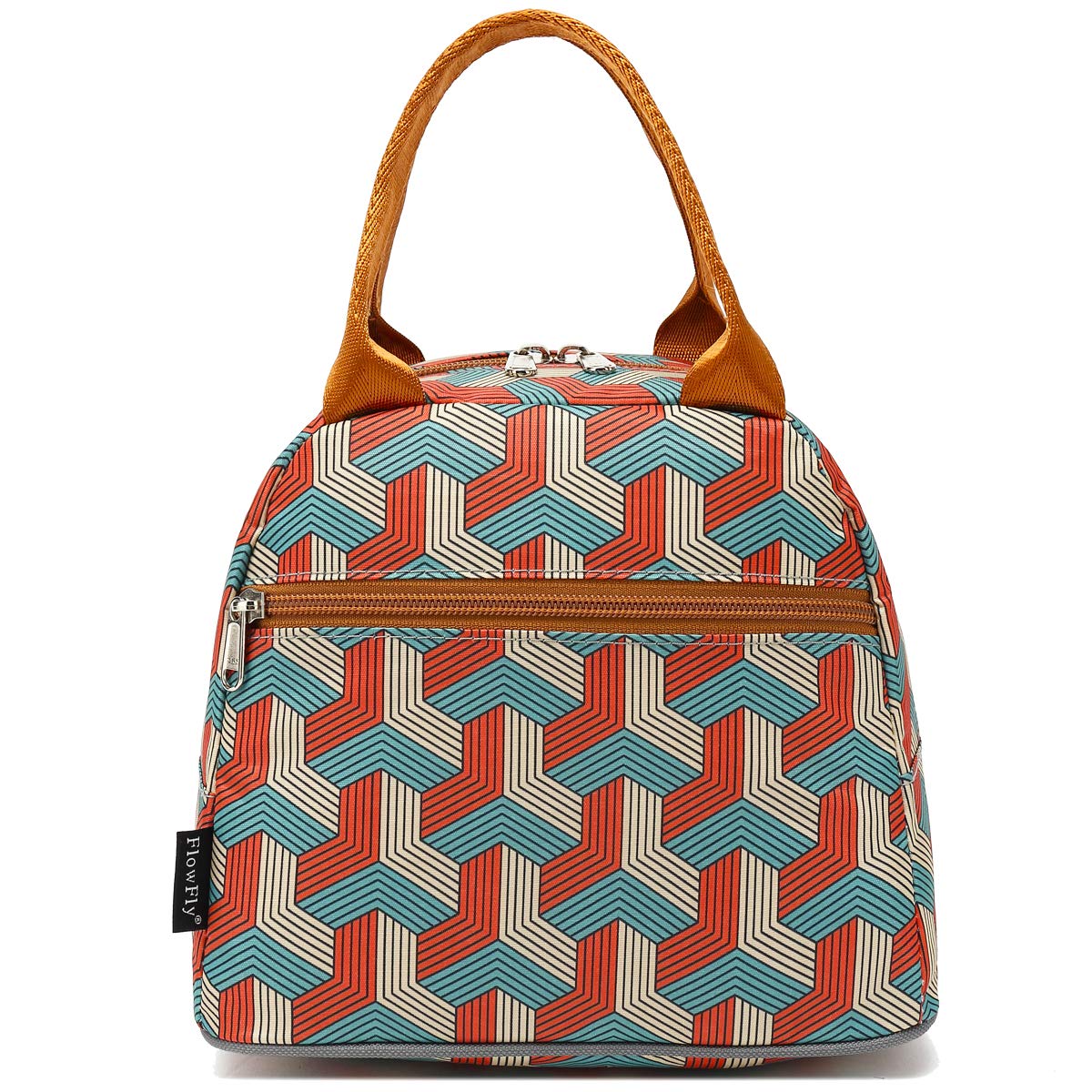 FlowFly Insulated Lunch Bag Tote - Reusable Cooler Lunch Organizer for Women & Men (Red) - Perfect for Work, School, Picnics & Outdoor Activities