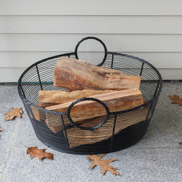 Achla Designs Harvest Basket - Handwoven Willow Basket for Farmers Market, Picnics & Home Decor - Perfect for Fresh Produce, Bread & Floral Arrangements
