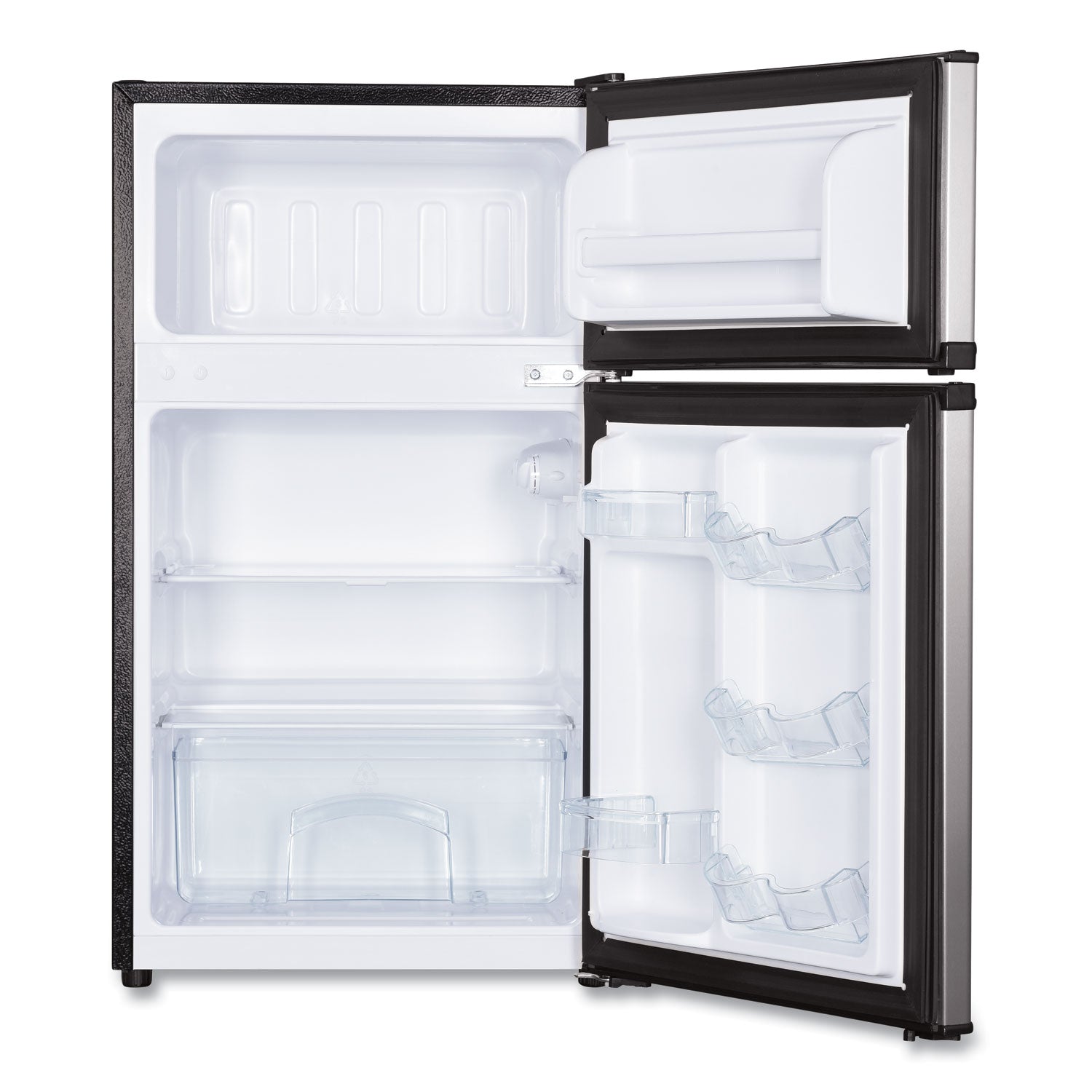 Avanti 3.1 Cu. Ft Counter Height Refrigerator Freezer with Two Doors - Black Stainless Steel for Kitchen, Bar, or Office Use